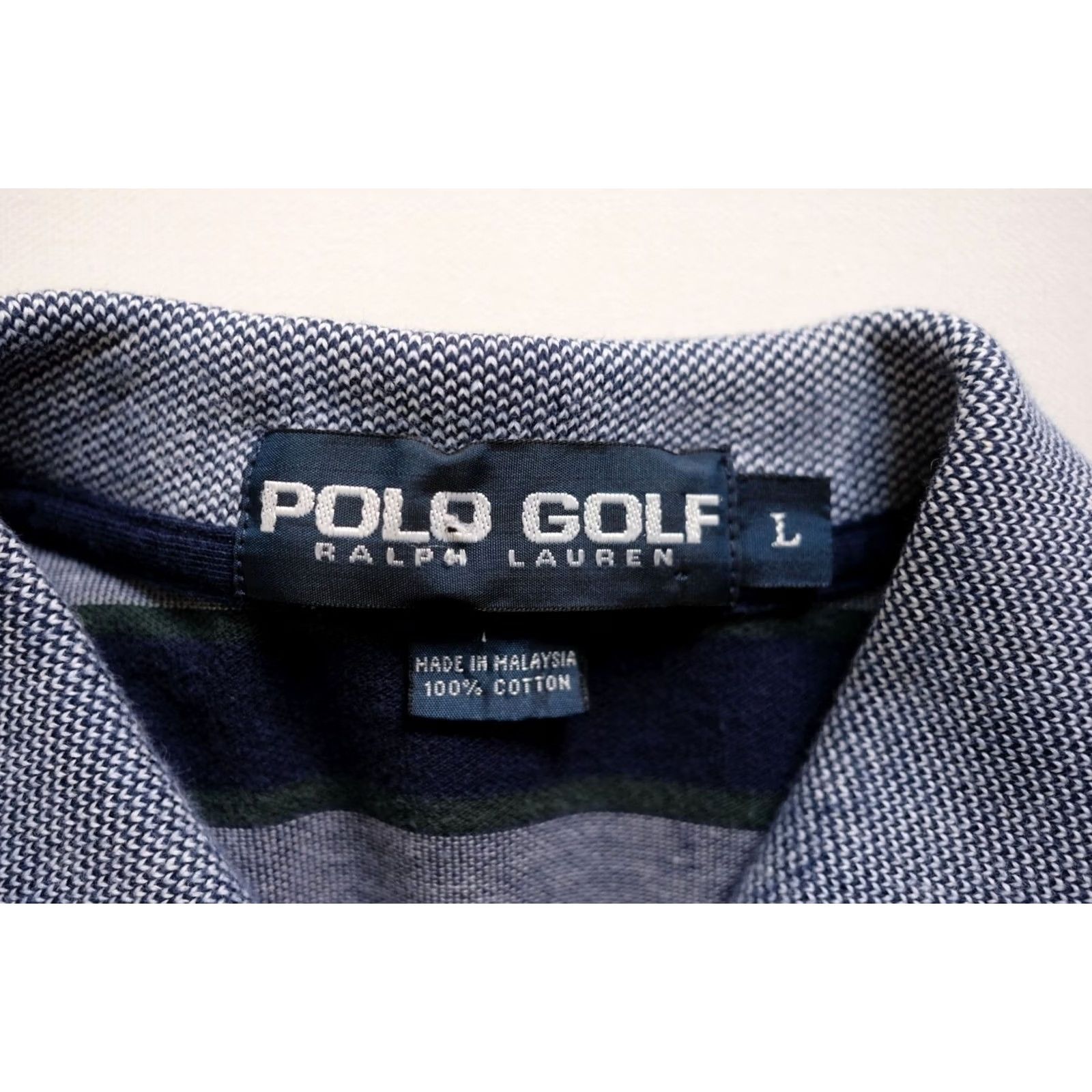 Ralph Lauren VINTAGE Ralph Lauren Polo Golf Shirt Mens 90s Stripe Cotton Sz L Gray Size US L / EU 52-54 / 3 - 6 Thumbnail