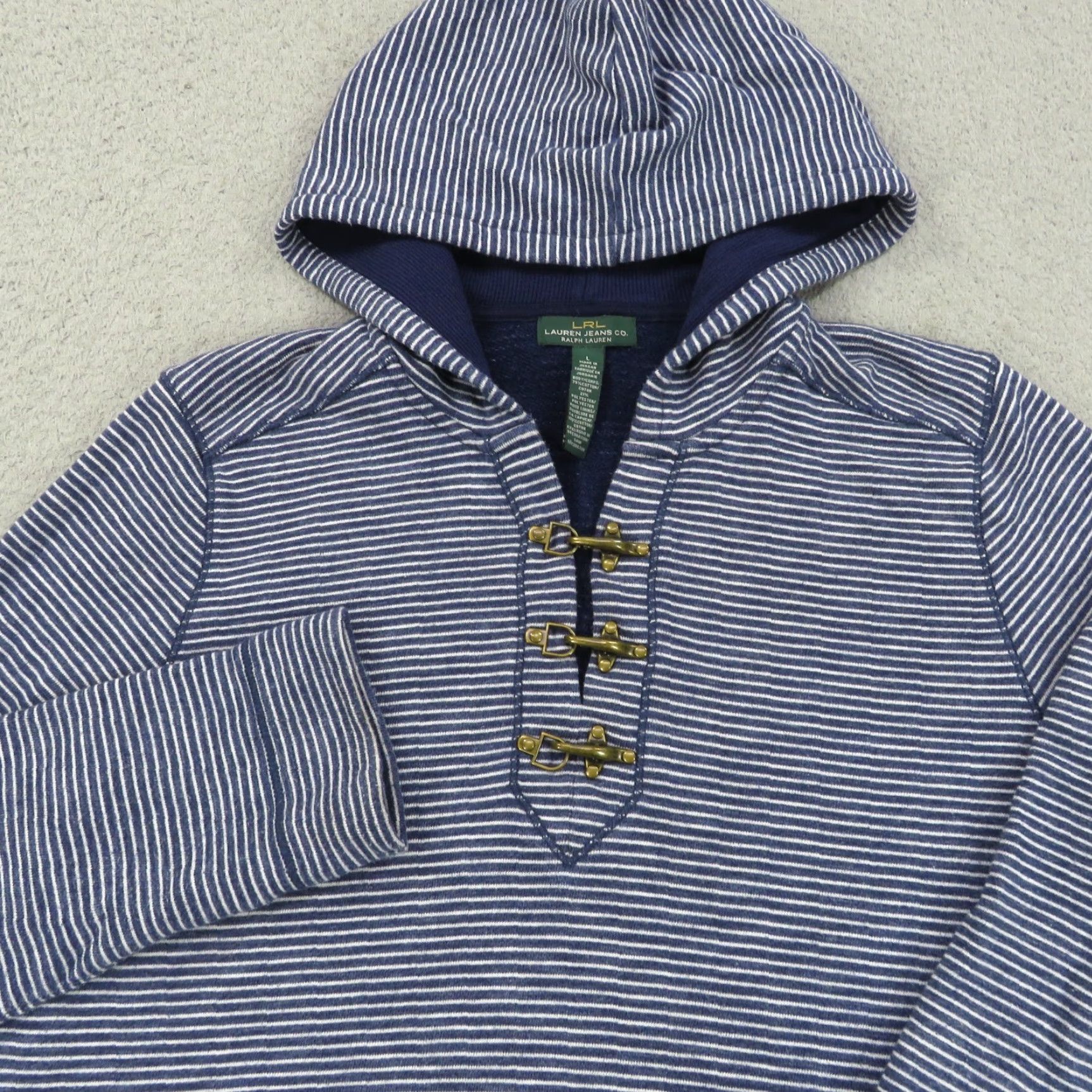 Ralph Lauren VINTAGE Ralph Lauren Hoodie Women Small Brass Lobster Clasp Pullover Sweater Mariniere Size S / US 4 / IT 40 - 2 Thumbnail