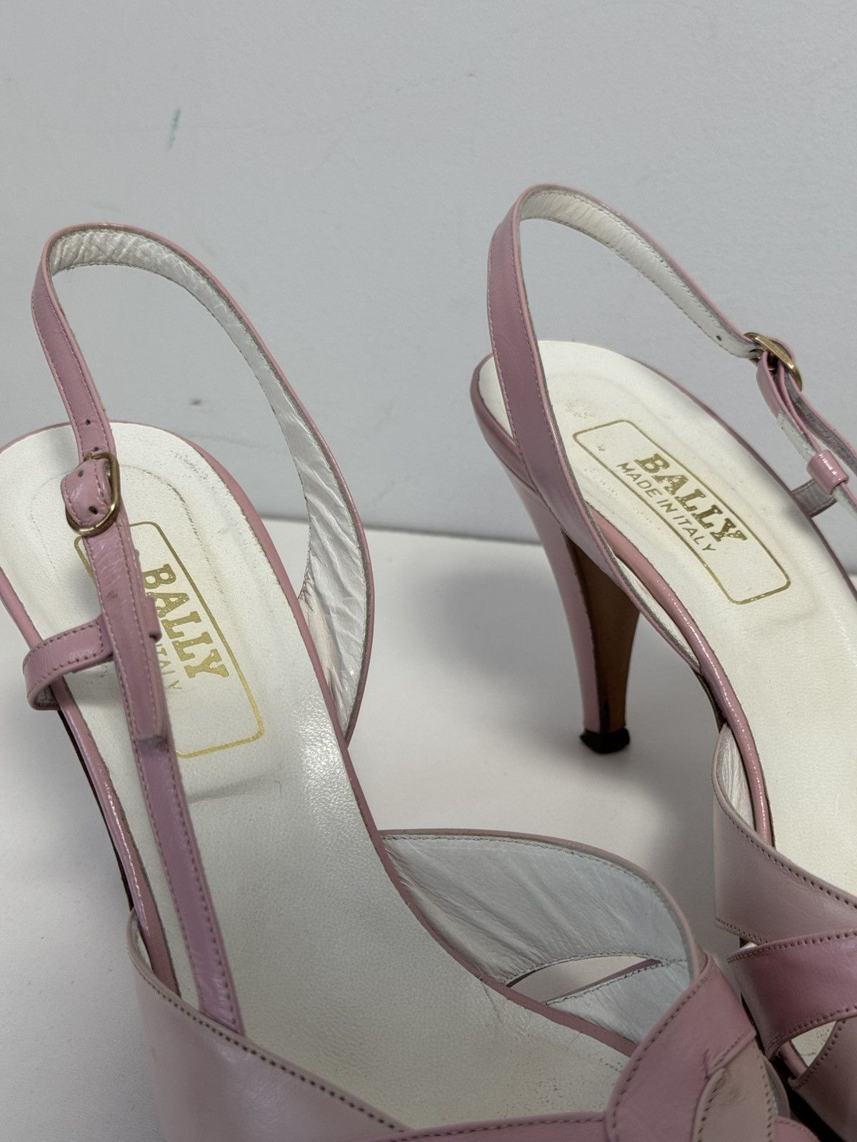 Bally Bally Pink Leather Slingback Heels Peep Toe Strappy Pumps Size US 10 / IT 40 - 8 Thumbnail