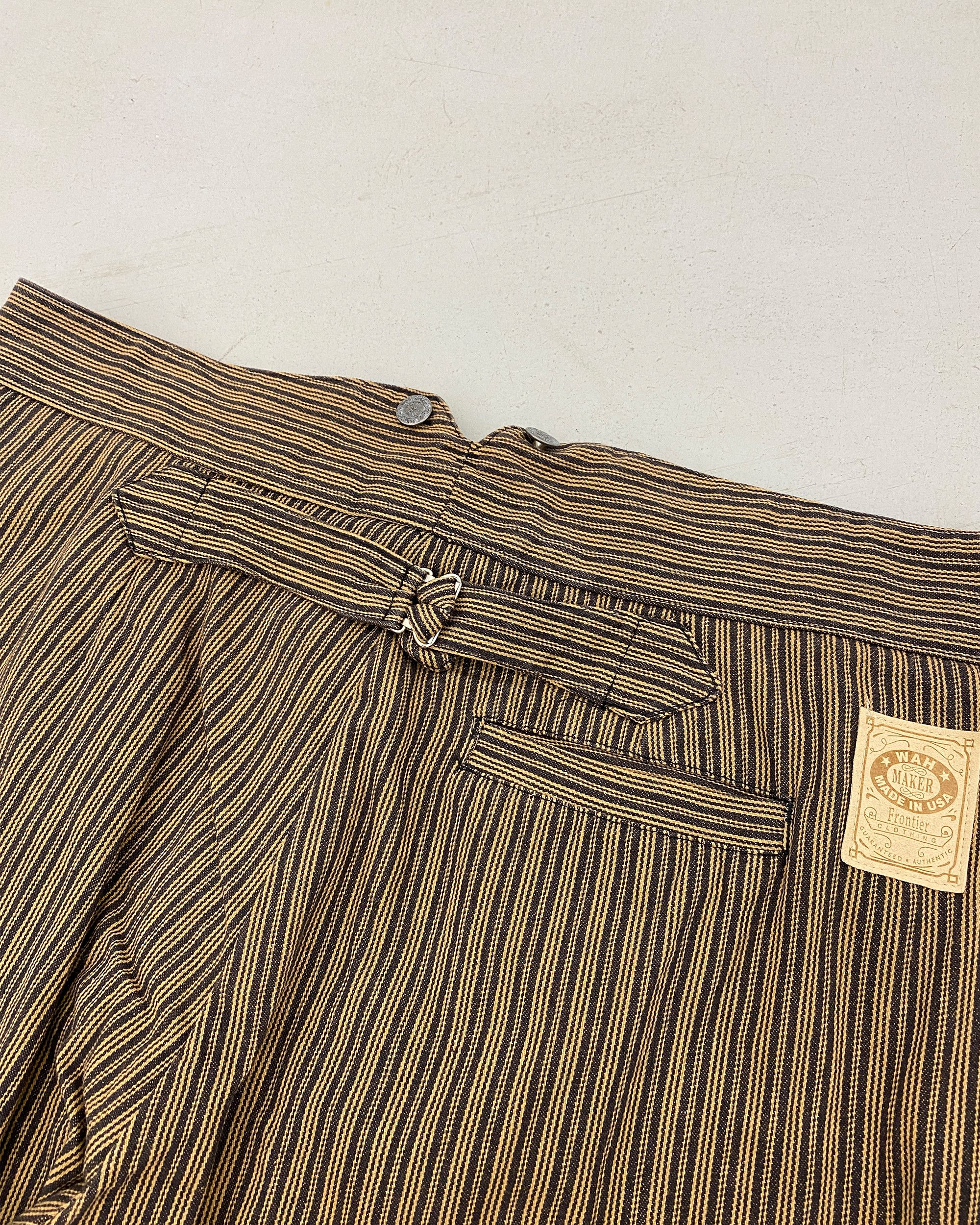 Vintage WAH Maker 1990s Made in USA Striped Buckleback Pants Size US 40 / EU 56 - 5 Thumbnail