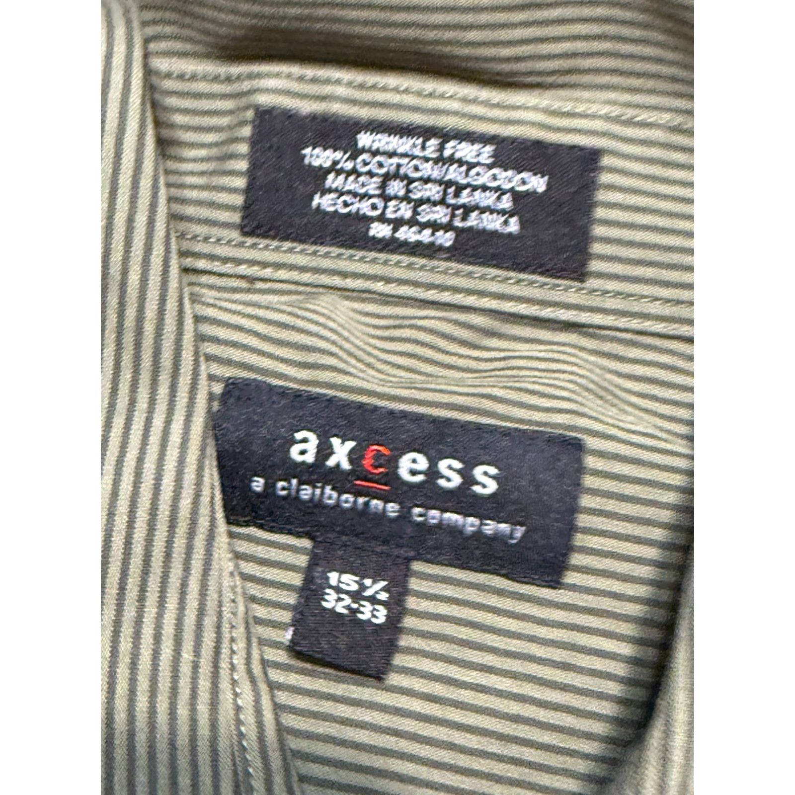 Vintage Axcess Shirt Men’s Size 15.5 32-33 Green Striped Long Sleeve Button Up Shirt Size US M / EU 48-50 / 2 - 5 Thumbnail