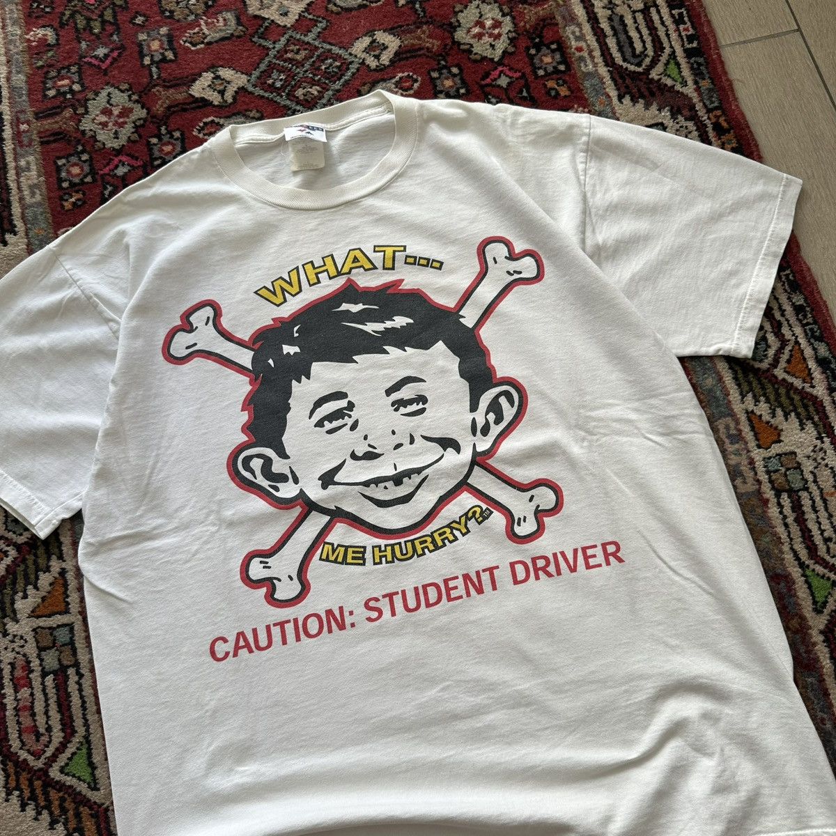 Vintage 1999 MAD Magazine x NASCAR Student Driver Graphic Tee Size US L / EU 52-54 / 3 - 3 Thumbnail