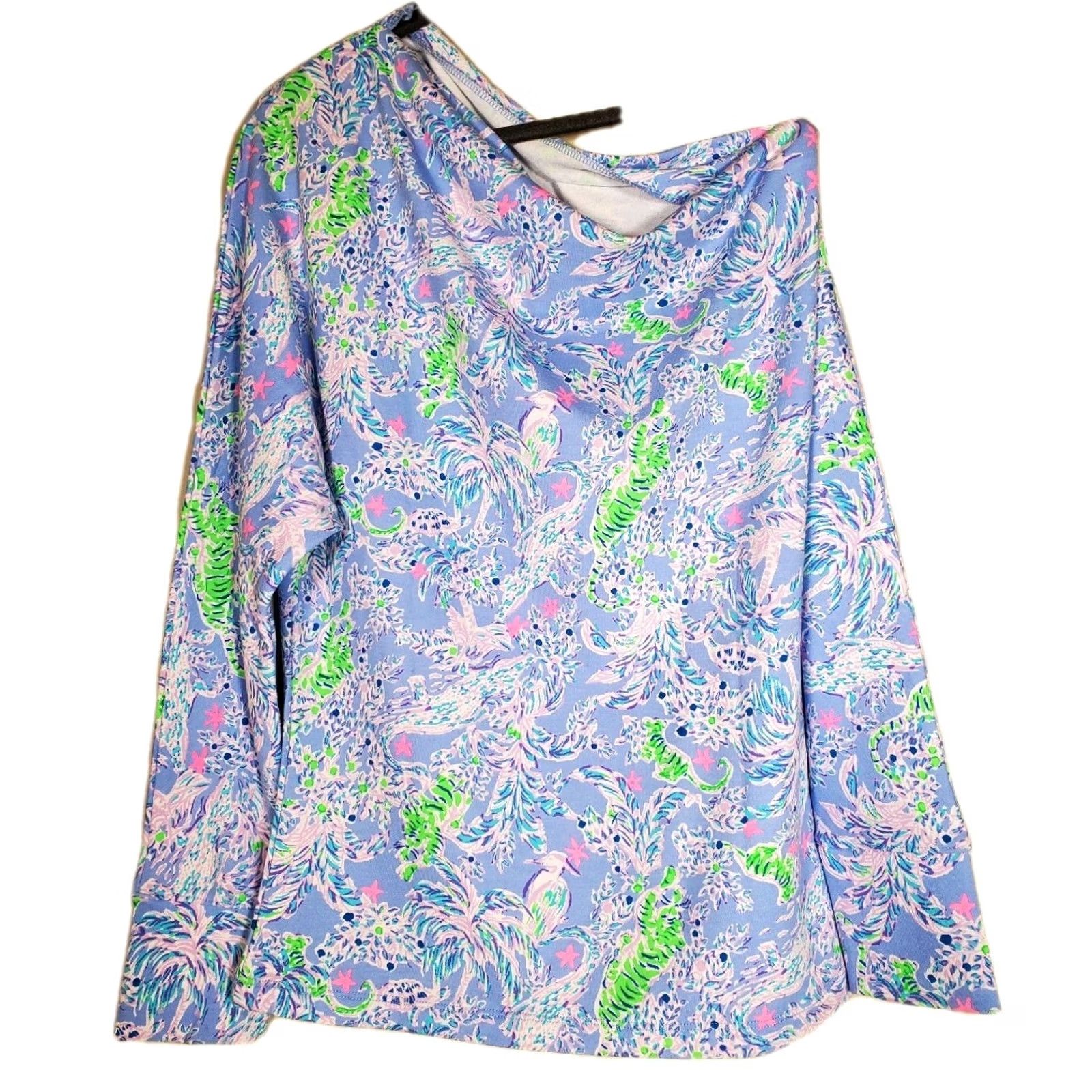 Lilly Pulitzer Lilly Pulitzer Top Womens S Blue Sheera One Shoulder Peri The Turtle Package Women Size S / US 4 / IT 40 - 5 Thumbnail