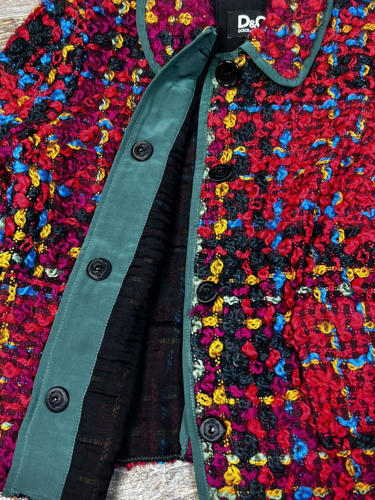 Dolce & Gabbana Dolce Gabbana Multicolour Tweed Wool/Silk Crop Blazer Jacket Size M / US 6-8 / IT 42-44 - 10 Thumbnail