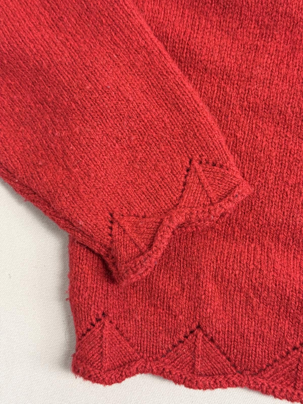 L.L. Bean Vintage L.L. Bean Womens Red Cardigan 100% Wool Scotland - M Size M / US 6-8 / IT 42-44 - 4 Thumbnail