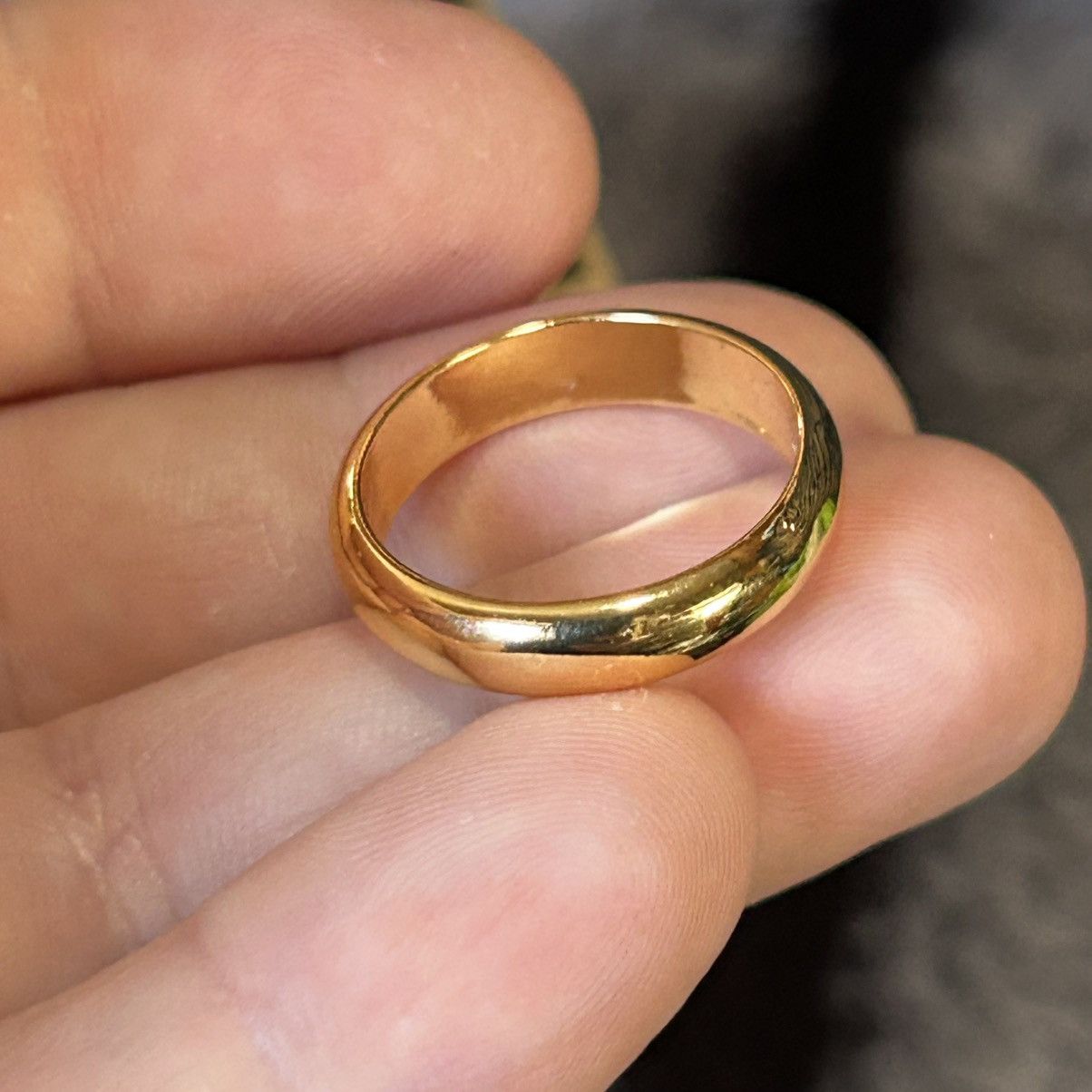 Jewelry Shiny 18kt gold plated 4mm stainless steel comfort ring 7 Size ONE SIZE - 5 Thumbnail
