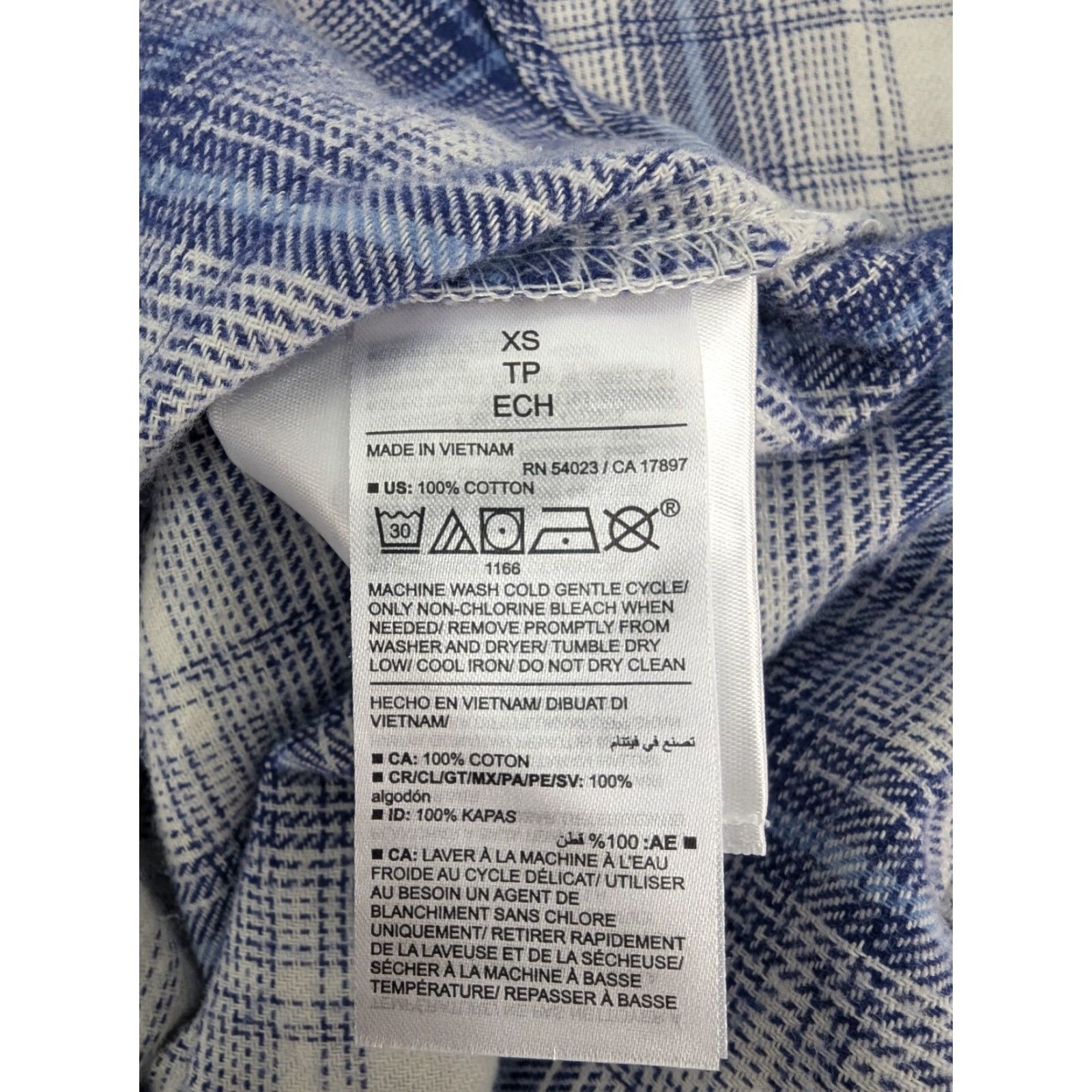 Old Navy VINTAGE Old Navy Women's Shirt XS Plaid Blue White Flannel Button-Up with Pockets Size XS / US 0-2 / IT 36-38 - 7 Thumbnail