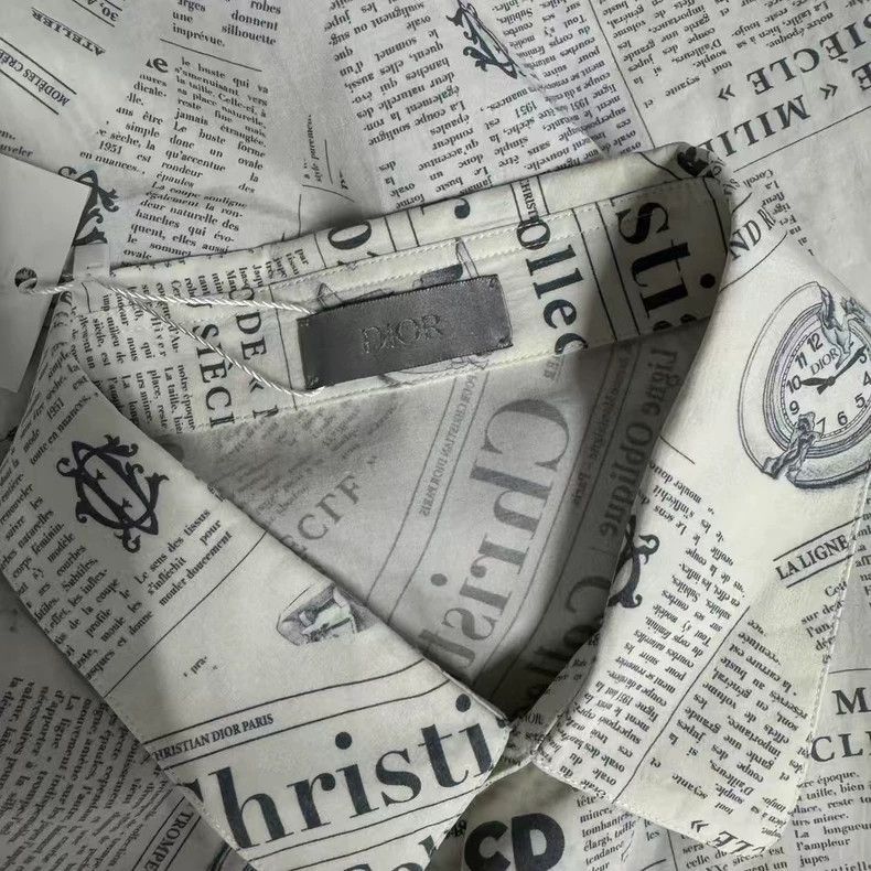 Dior Dior Newspaper Print Long Sleeve Shirt-2506 Size US L / EU 52-54 / 3 - 5 Thumbnail
