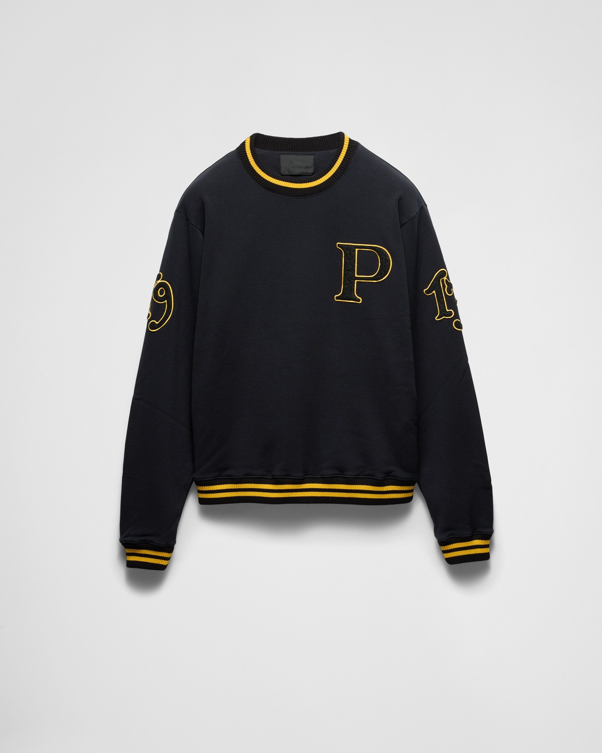 Prada o1la1rc1a0925 Cotton Fleece Sweatshirt in Navy Size US S / EU 44-46 / 1 - 1 Thumbnail