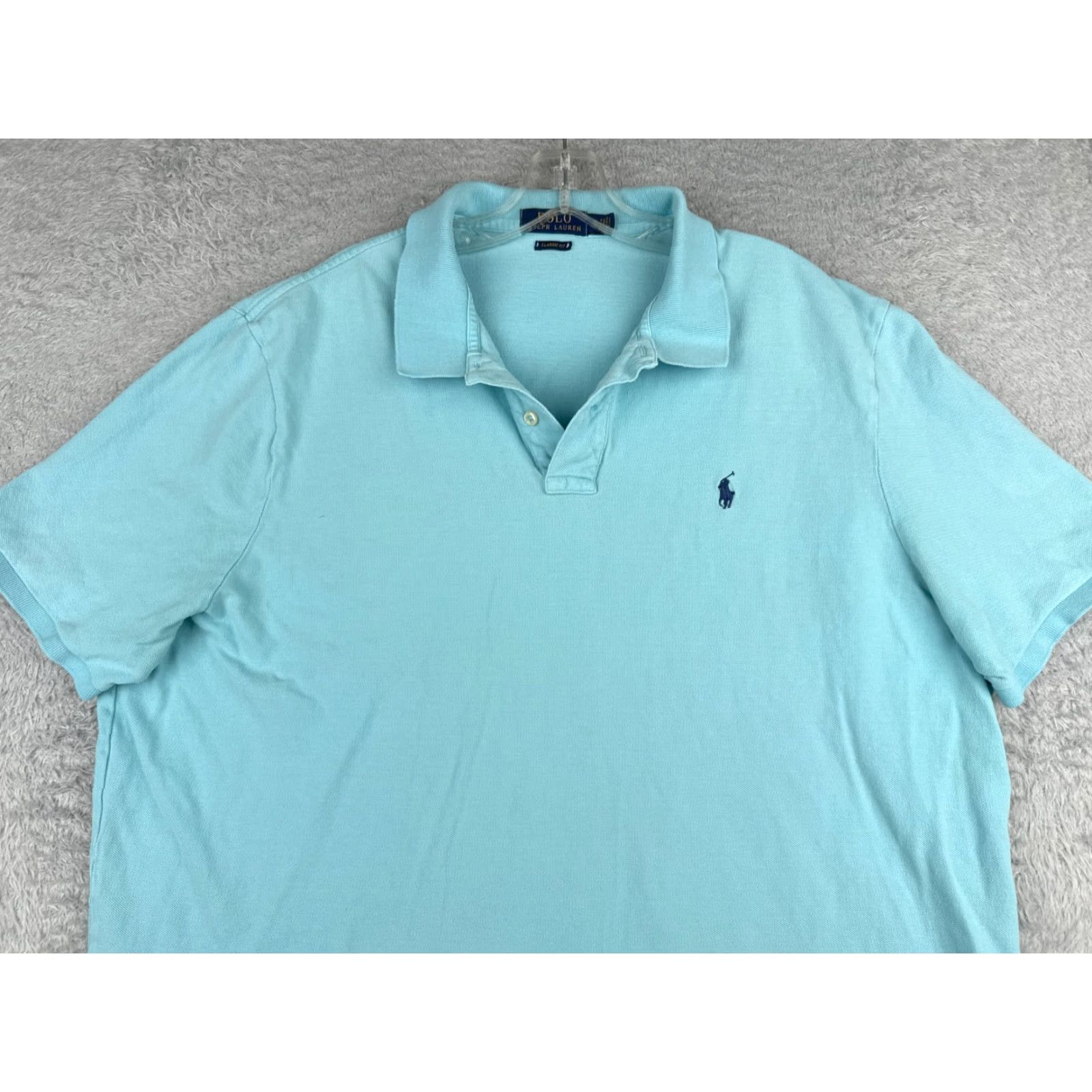 Polo Ralph Lauren Polo Ralph Lauren Polo Shirt Men 2XL Blue 100% Cotton Short Sleeve Button Embroidered Logo Classic Fit Vintage: No Size US XXL / EU 58 / 5 - 4 Thumbnail
