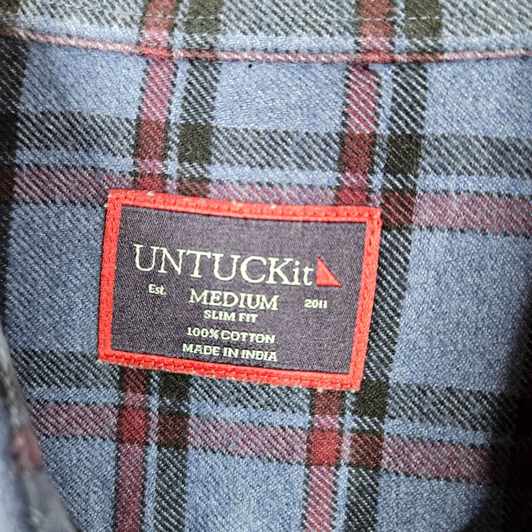 UNTUCKit UNTUCKit Scavino Men's Button Up Plaid Check Flannel Solid Cotton Shirt M Multicolor Casual Button-Up Shirts Mens Size US M / EU 48-50 / 2 - 6 Thumbnail