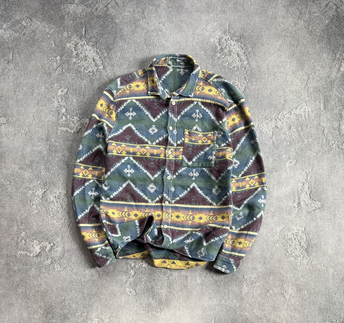 Review Retro L/Size aztec inca shirts button up long sleeve 90s Size US L / EU 52-54 / 3 - 1 Thumbnail