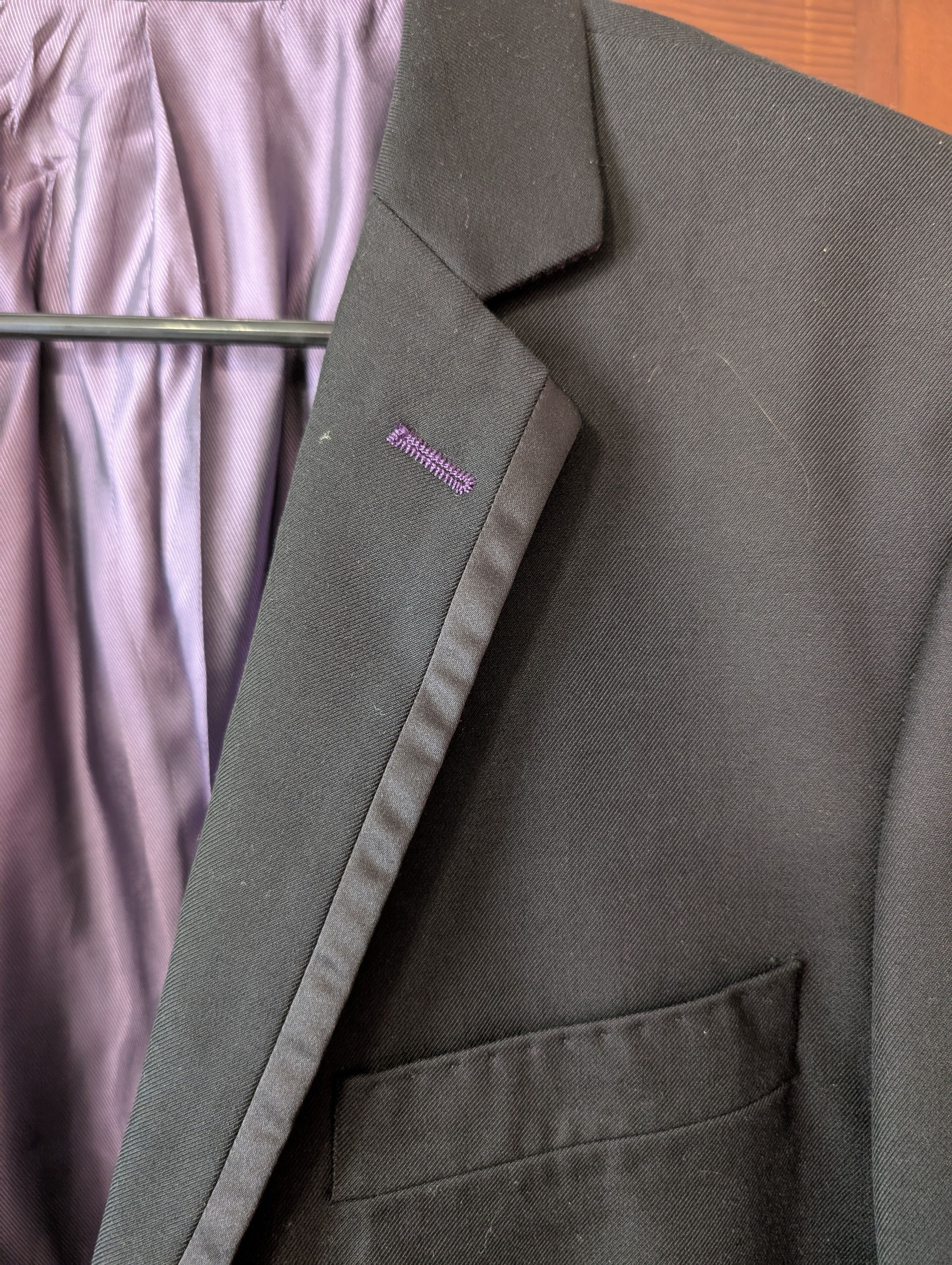 Ben Sherman Ben Sherman Black Satin Lapel Blazer Size 40R - 2 Thumbnail