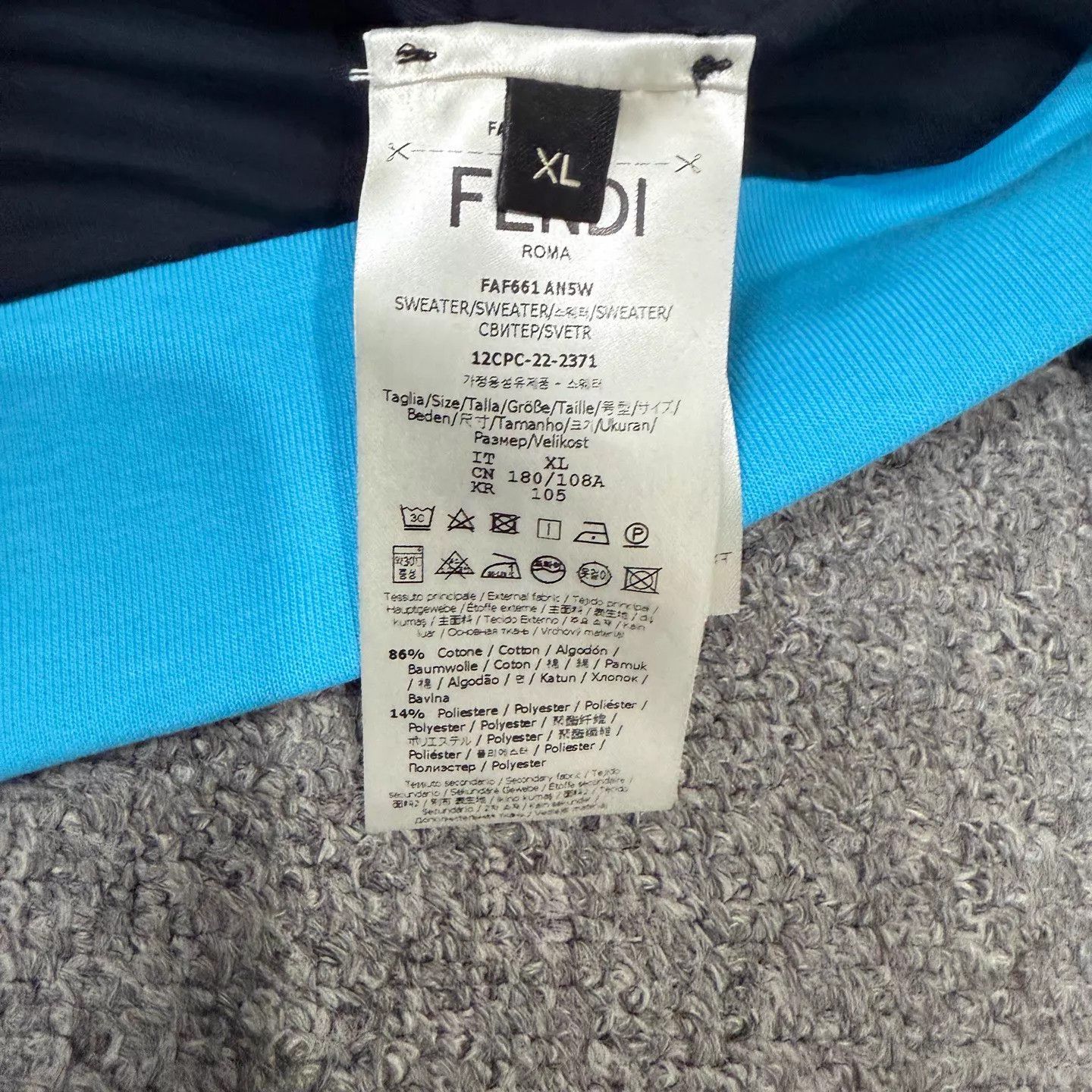 Fendi Fendi Blue Double F Logo All Over Print Hoodie XL Size US XL / EU 56 / 4 - 4 Thumbnail