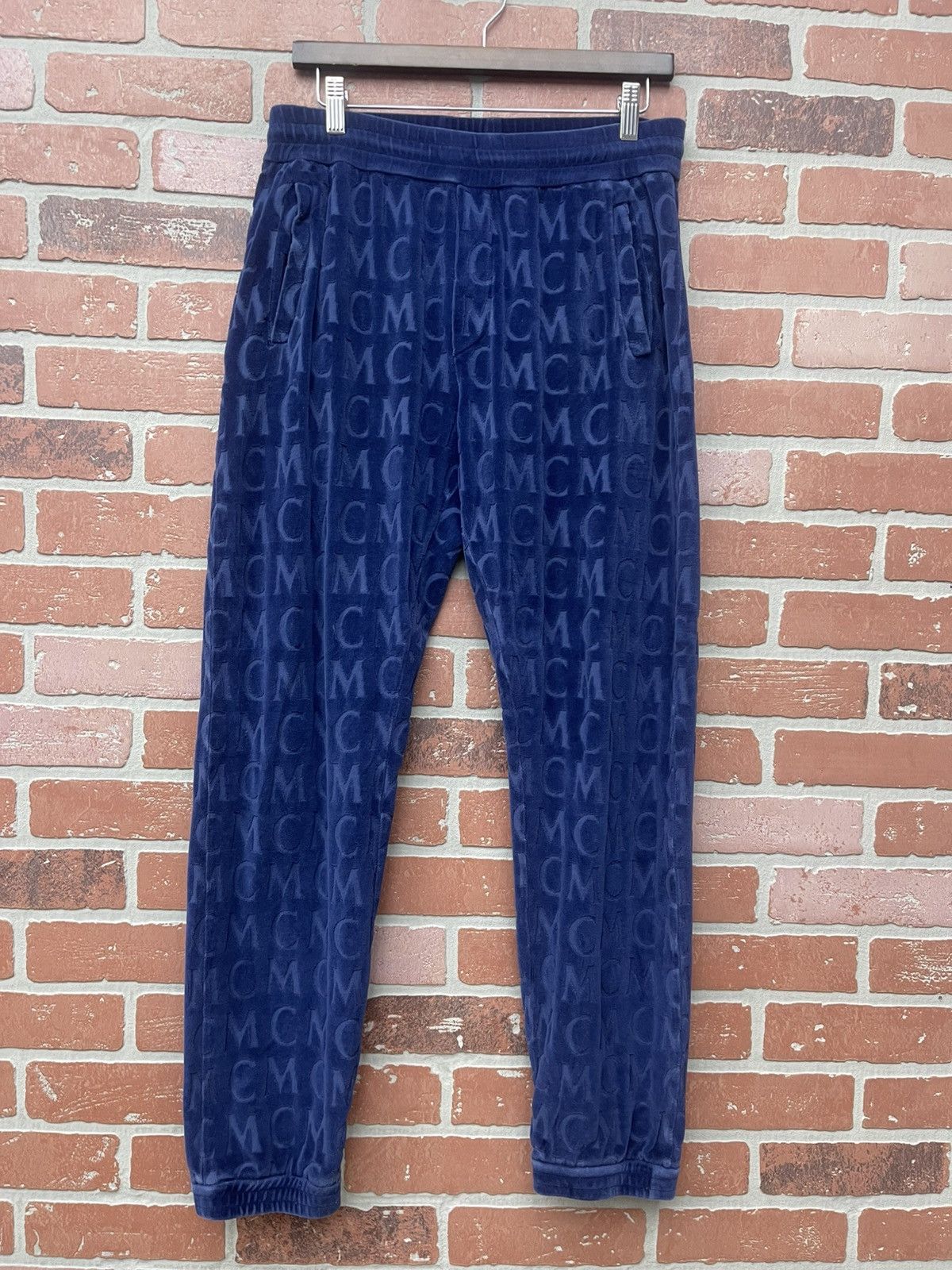 MCM Size M - MCM Logo Velour Track Pants Monogram Size US 32 / EU 48 - 1 Thumbnail