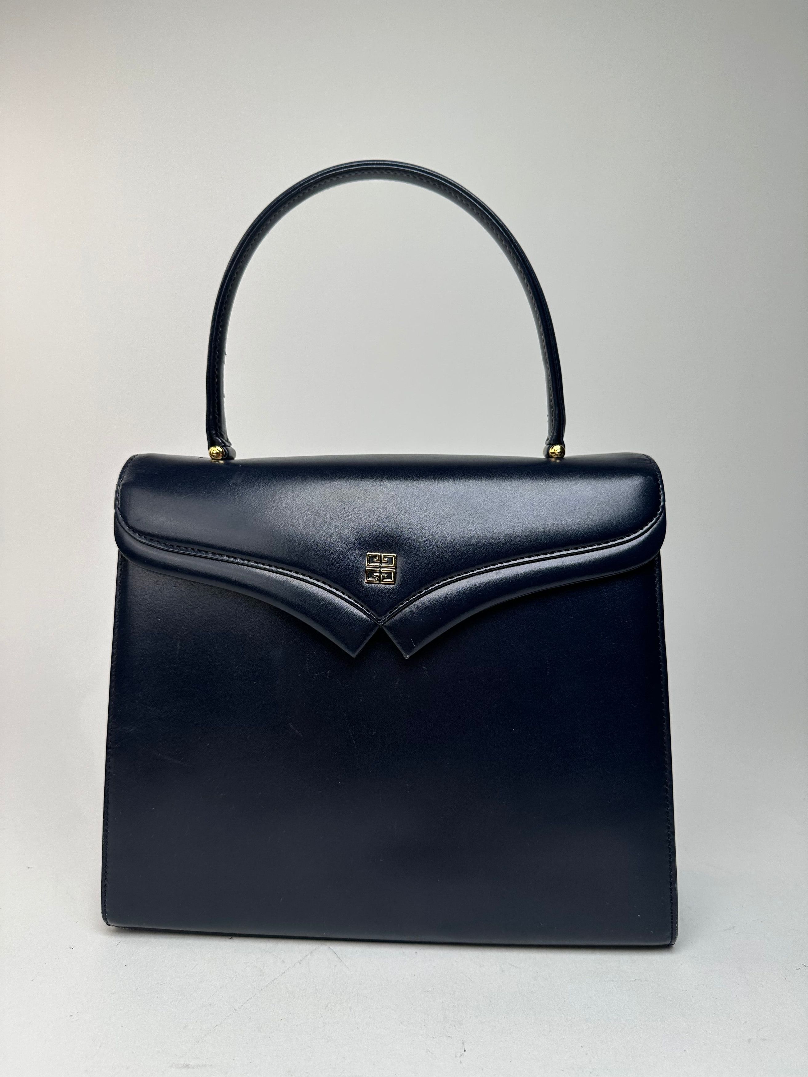Givenchy Vintage Leather Handbag Navy Size ONE SIZE - 1 Thumbnail