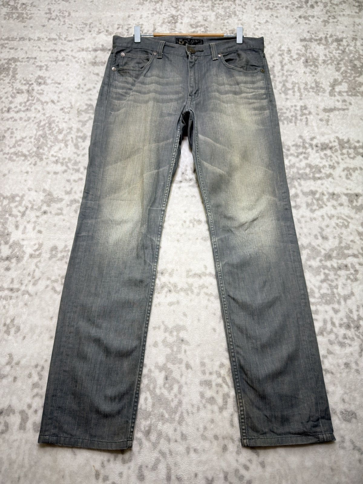 Kapital Vintage Back Number Claw Marks Straight Faded Grey Jeans Size US 34 / EU 50 - 1 Thumbnail