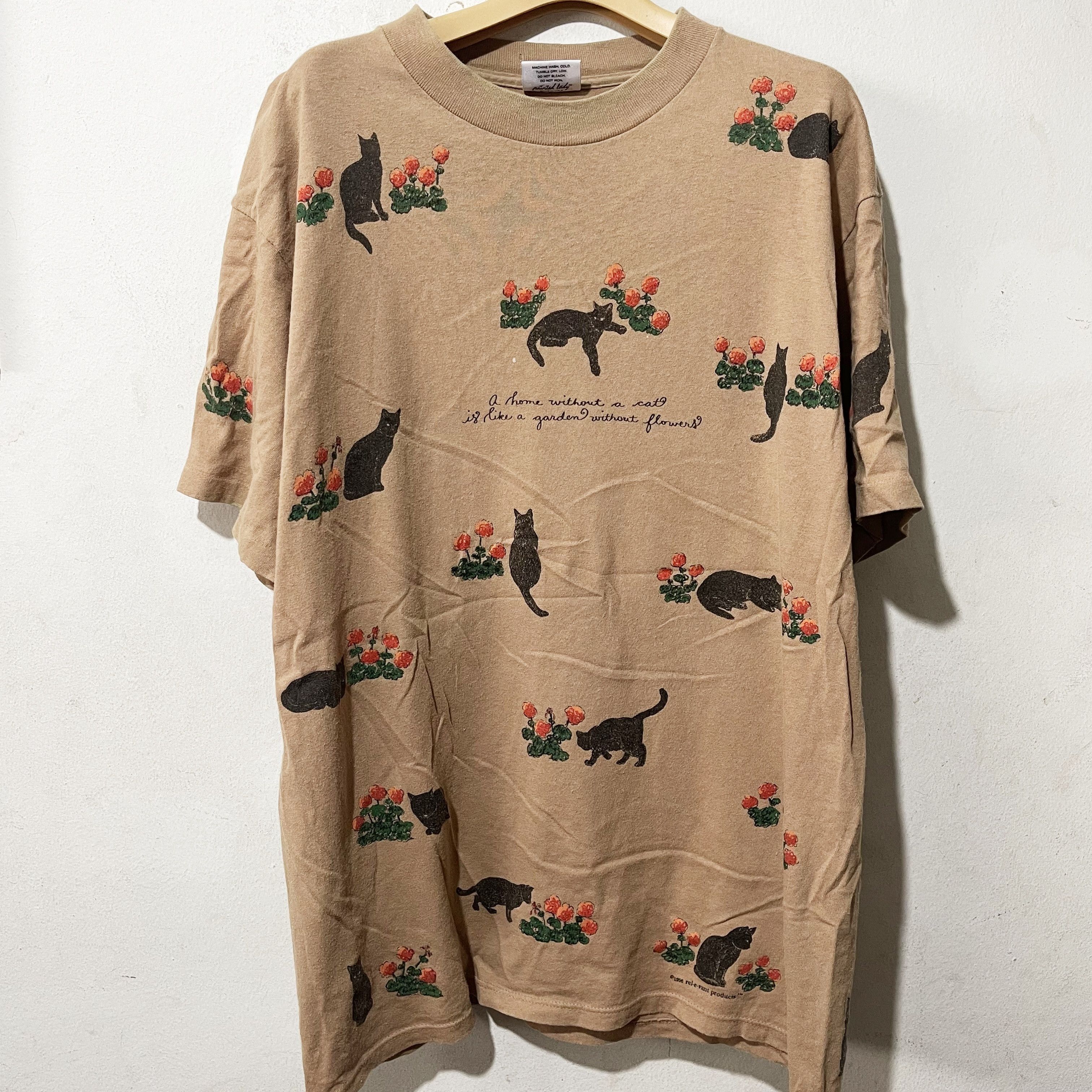 Arts & Science × Vintage Vintage 90s Cat Shirt Size US L / EU 52-54 / 3 - 1 Thumbnail