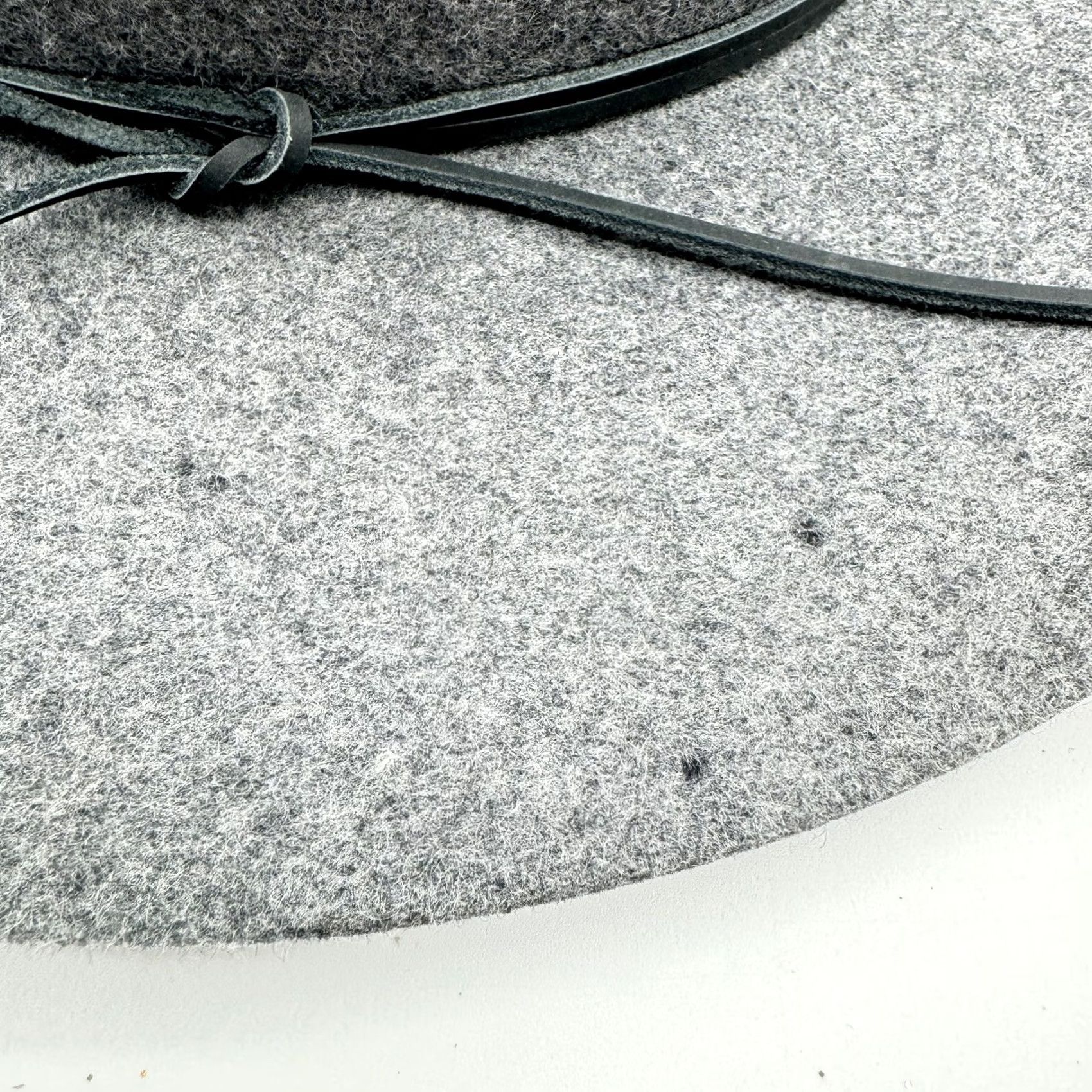 Vintage Grey Wool Panama Hat Phenix - Leather Detail One Size Size ONE SIZE - 4 Thumbnail