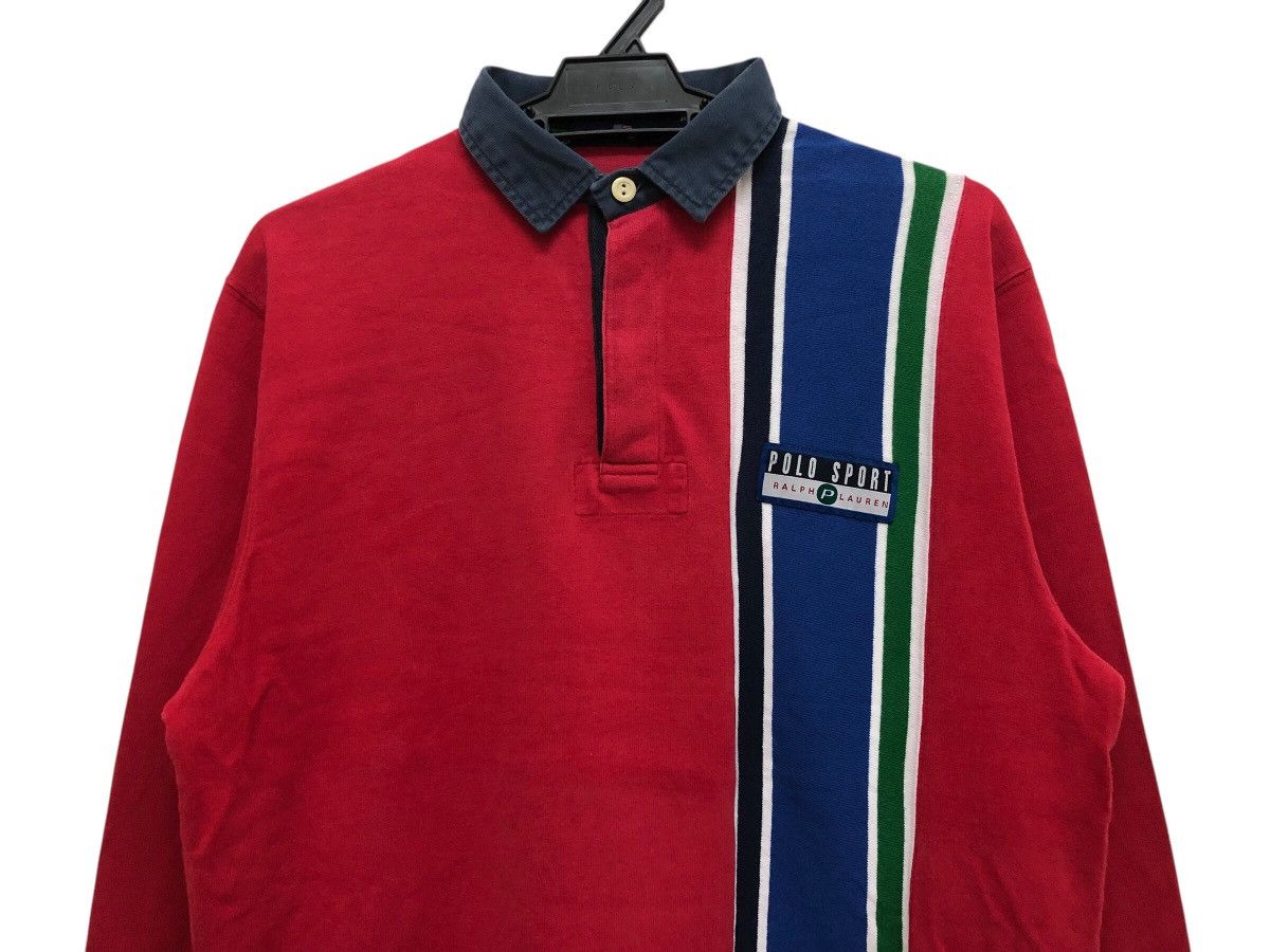 Polo Ralph Lauren 90s 🔥 POLO SPORT VERTICAL STRIPE POLO RUGBY LONGSLEEVE RARE Size US M / EU 48-50 / 2 - 3 Thumbnail