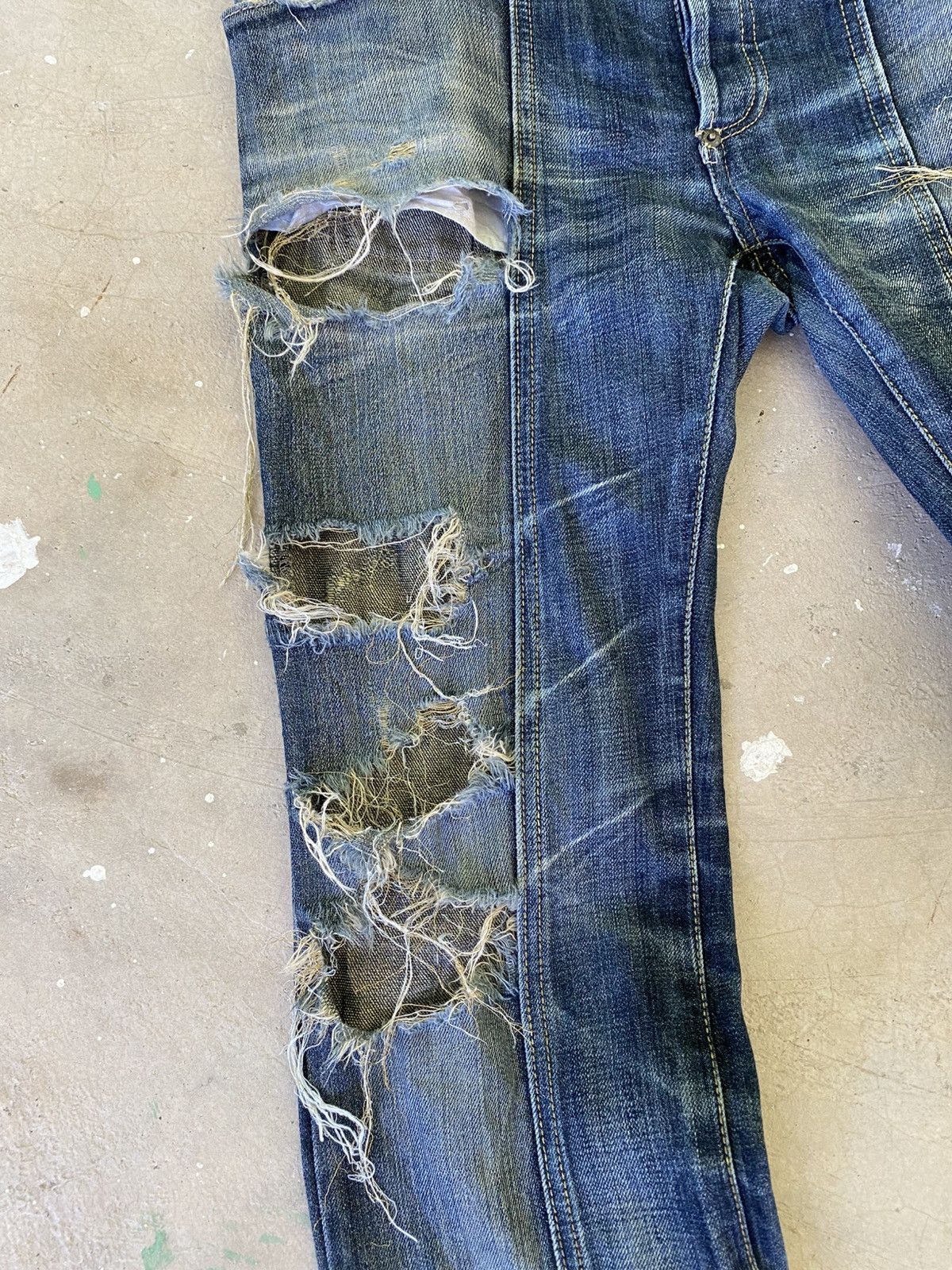 Japanese Brand Buffalo Distressed Flared Denim Jeans Y2K Size US 31 - 4 Thumbnail