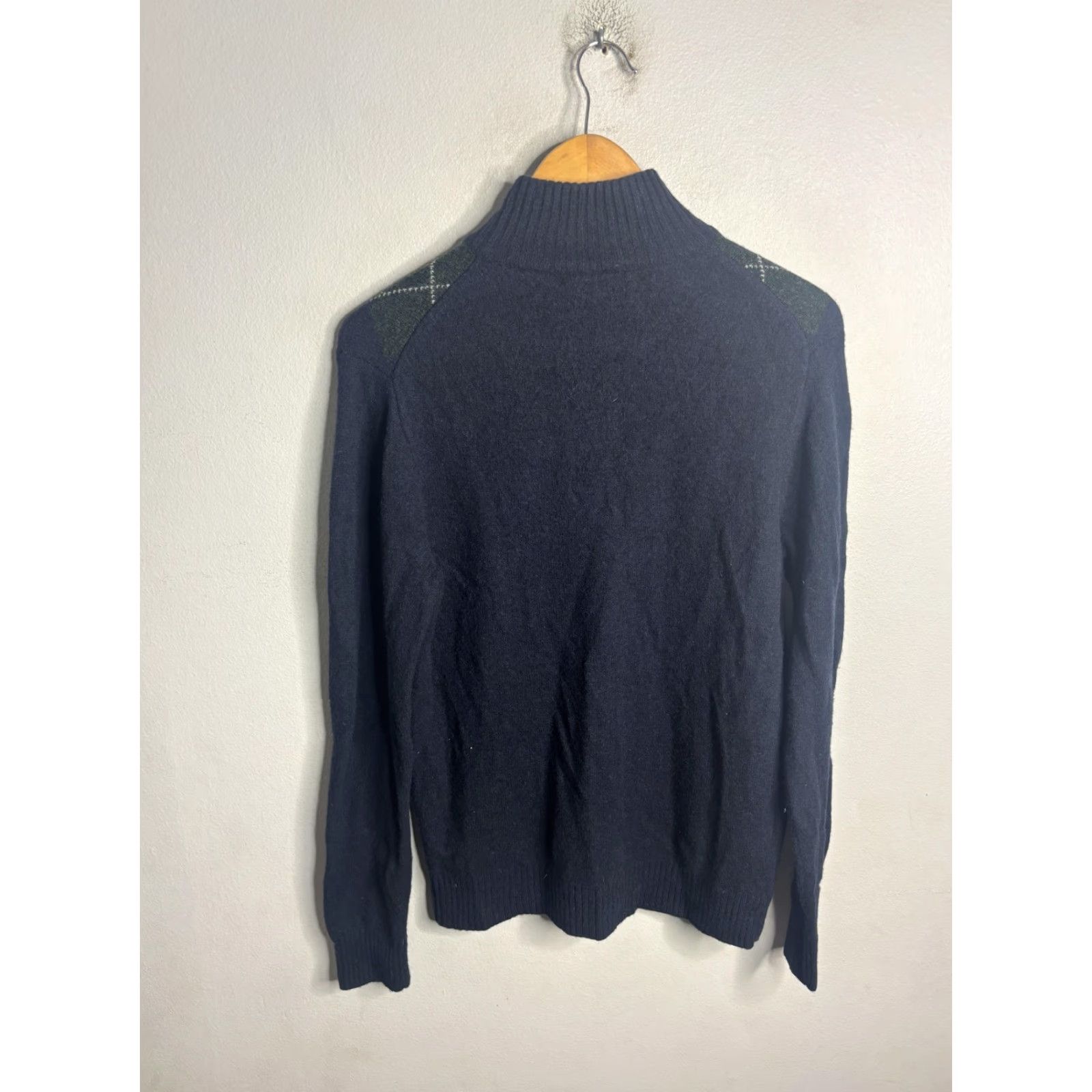 J.Crew J.Crew Sweater Mens M Blue Argyle 1/4 Zip Mock Neck Lambswool Pullover Knit Size US M / EU 48-50 / 2 - 5 Thumbnail