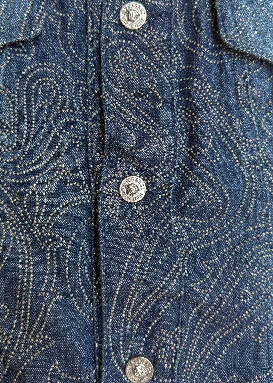 Versace Jeans Couture Versace Jeans Couture Paisley Crystal Denim Jacket Size XS / US 0-2 / IT 36-38 - 4 Thumbnail
