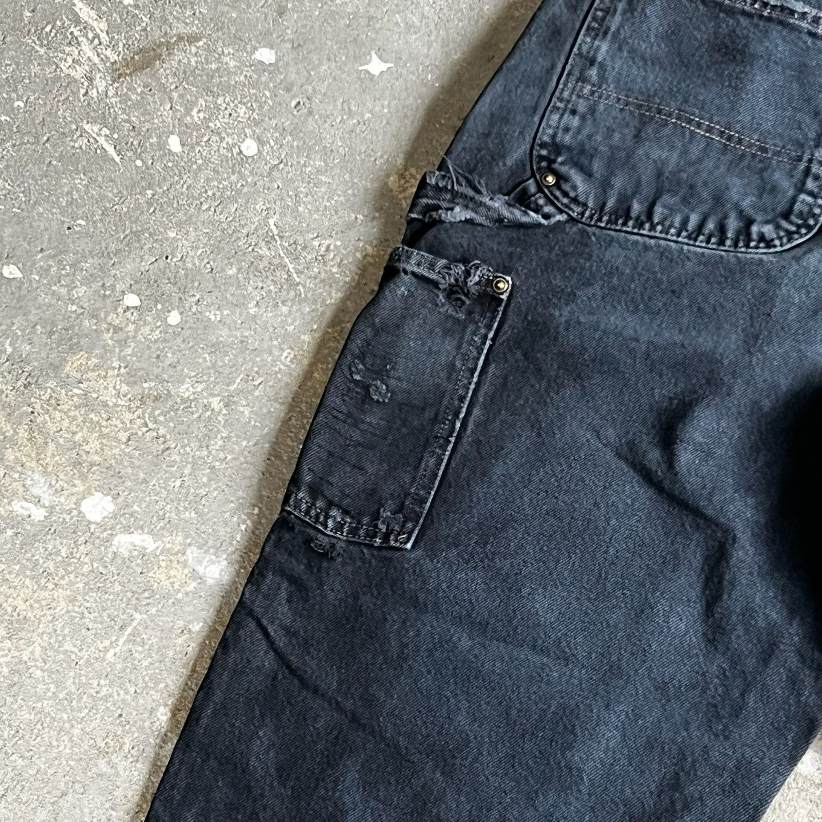 Carhartt × Vintage Carhartt denim black double knee work wear carpenter pants Size US 31 - 10 Thumbnail