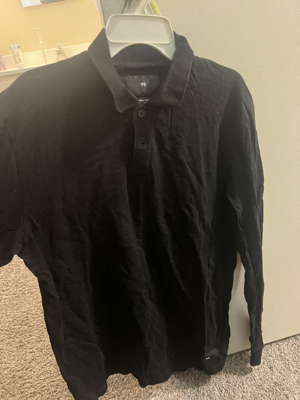 Y-3 Y-3 BLACK LONG SLEEVE POLO Size US S / EU 44-46 / 1 - 4 Thumbnail