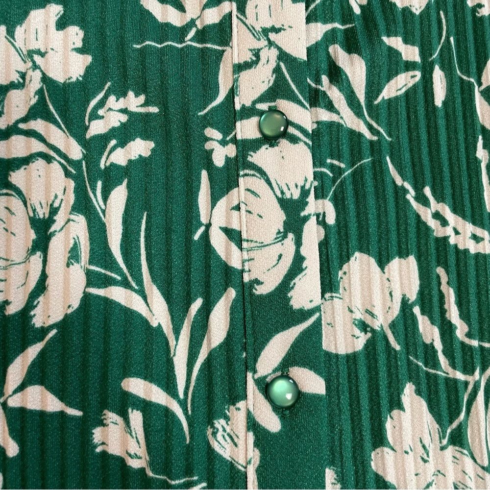 Adrianna Papell NWT New $69 Adrianna Papell Pleated Floral Green Top Size L Size L / US 10 / IT 46 - 5 Thumbnail