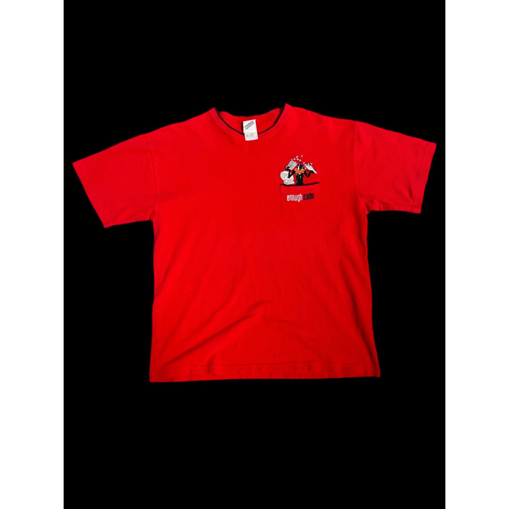 Warner Bros Y2K 2001 Warner Brothers Daffy Duck "Enough.Com" T-Shirt Size US XL / EU 56 / 4 - 1 Thumbnail