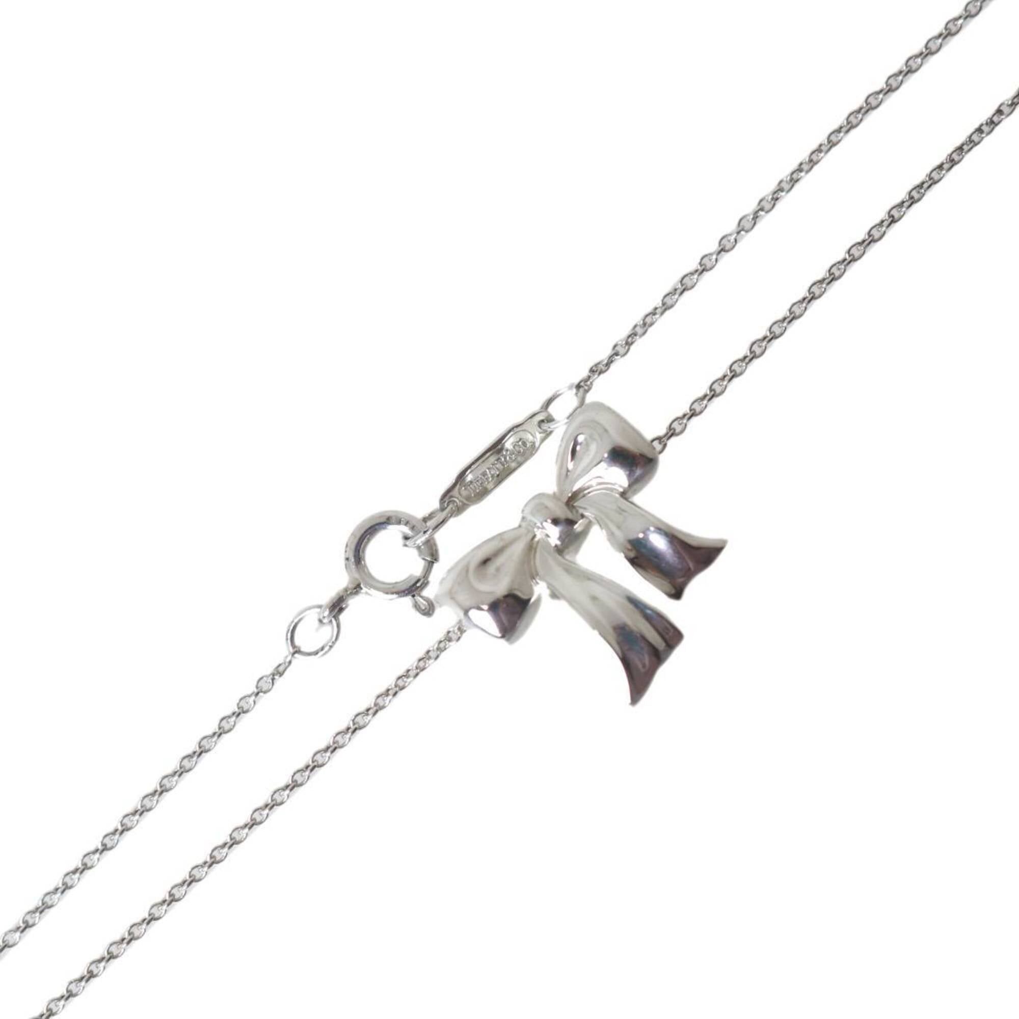 Tiffany & Co. Tiffany & Co. Ribbon Motif Necklace, Sv925 Sterling Silver. Neck circumference: approx. 41cm, Chain width: 0.1cm, Pendant: W1.5 x H1.8cm, Total weight: 2.5g Size ONE SIZE - 1 Thumbnail