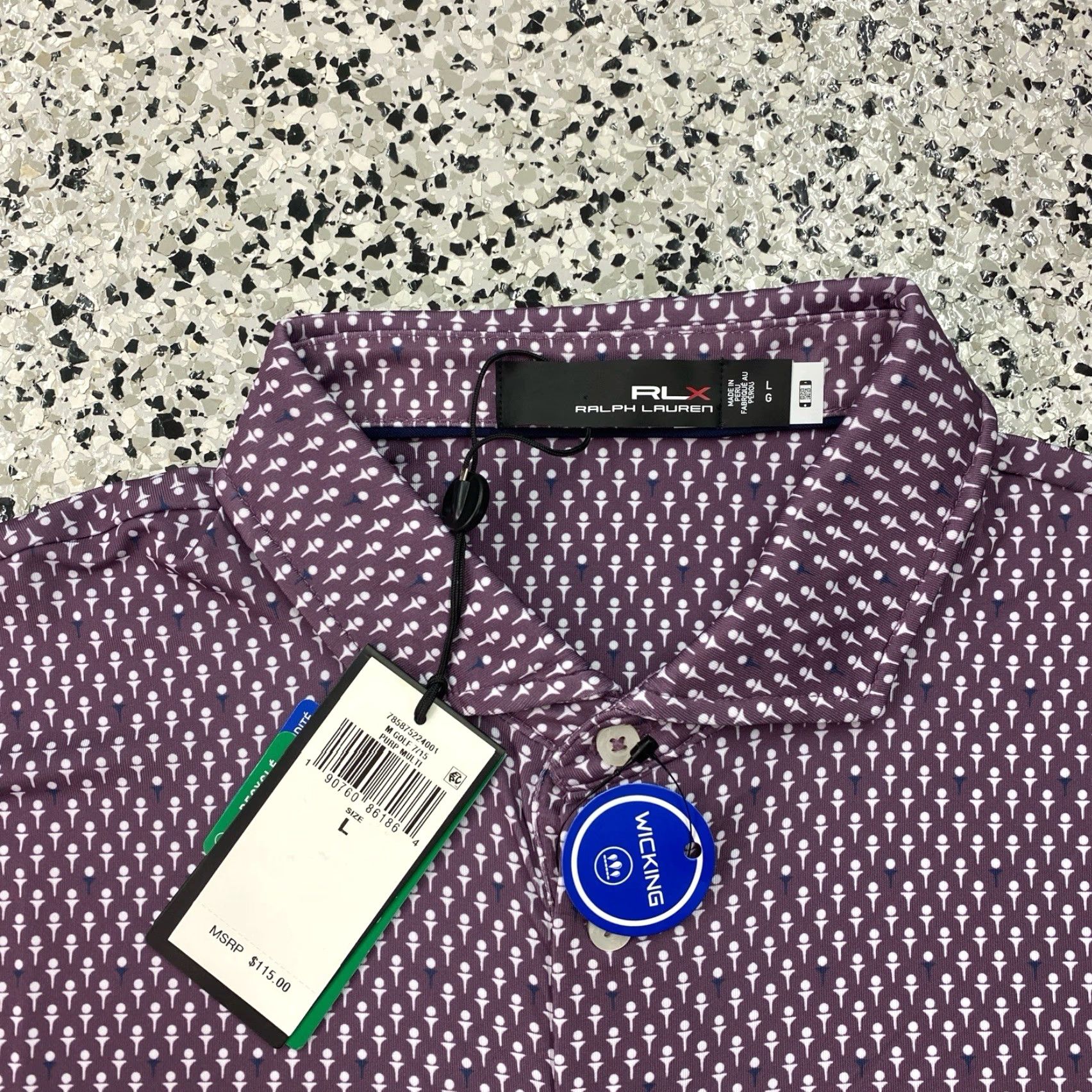 RLX Ralph Lauren RLX Ralph Lauren Performance Polo Shirt Mens L Multicolor Printed Golf Tee AOP Size US L / EU 52-54 / 3 - 4 Thumbnail