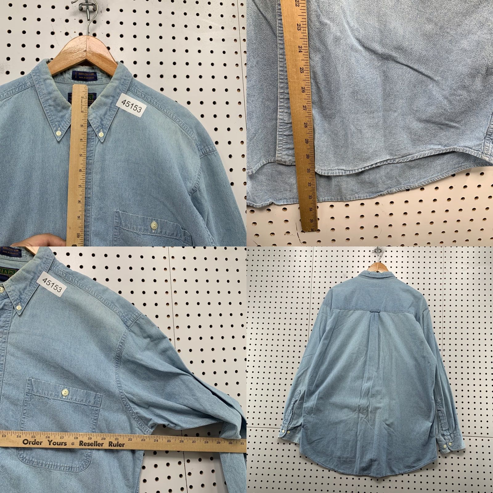 Ralph Lauren VINTAGE Ralph Lauren Denim Shirt Mens XL Blue Cotton Long Sleeve Button-Up Size US XL / EU 56 / 4 - 8 Thumbnail
