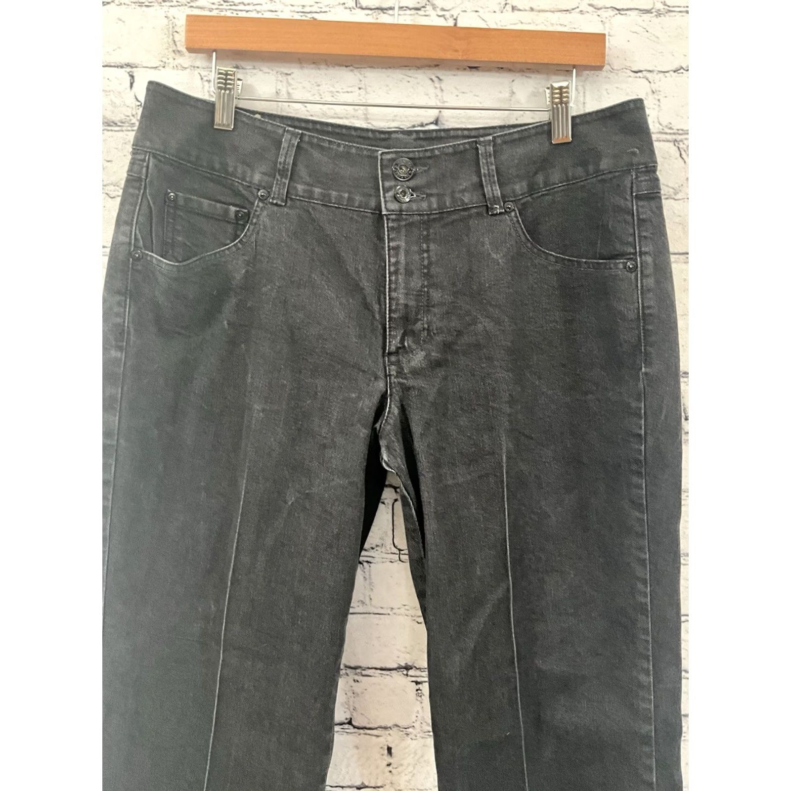 Vintage Jeanstar Jeans Women Size 12 34x31 Dark Black Denim 5-Pocket Zip Regular Straight Modern Comfortable Everyday American Classic Vintage No Size 34" / US 12 / IT 48 - 2 Thumbnail