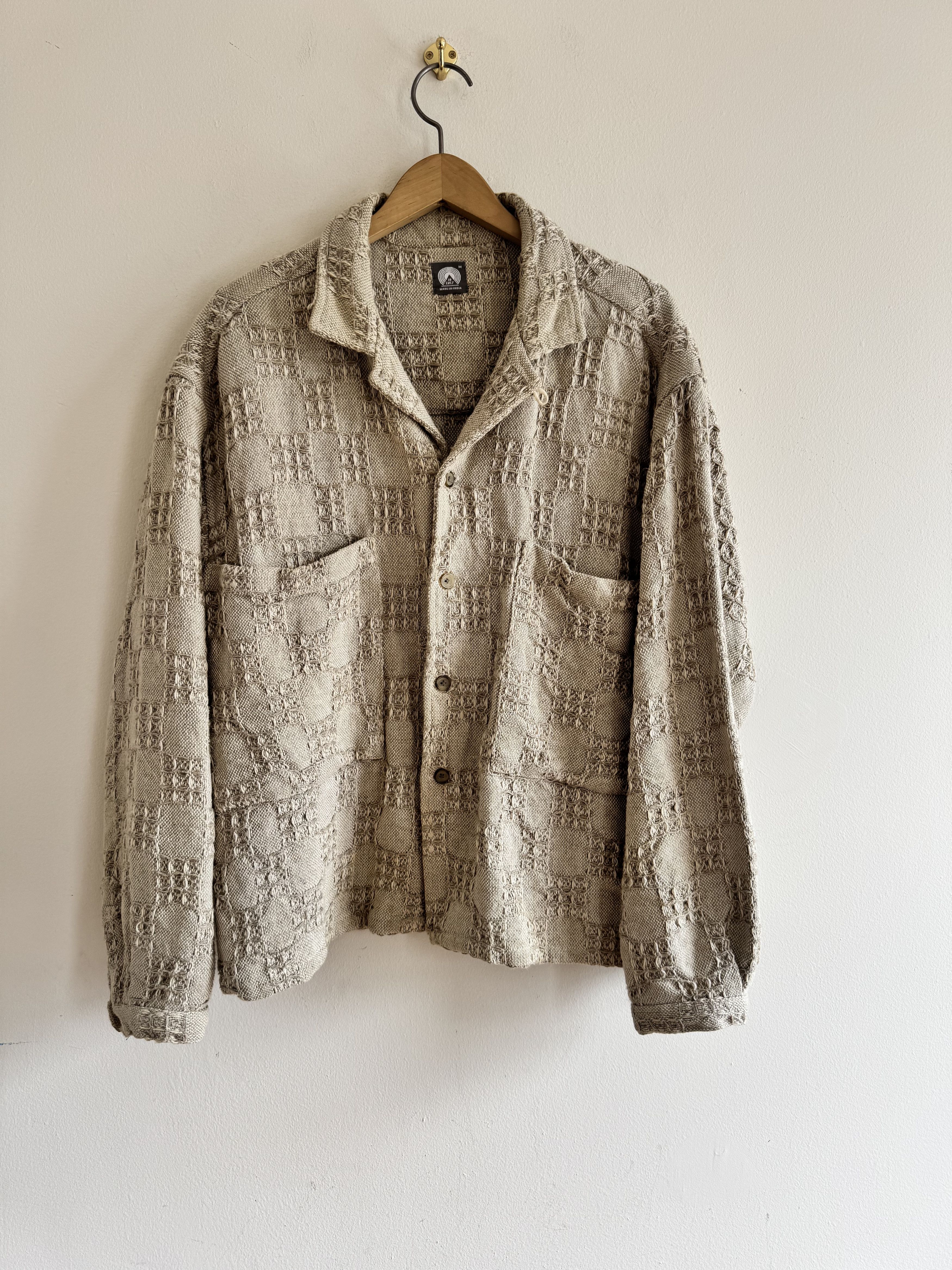 18 East 18 East Sam Shirt Jacket Natural Hand-Loomed Jacquard Size US M / EU 48-50 / 2 - 1 Thumbnail