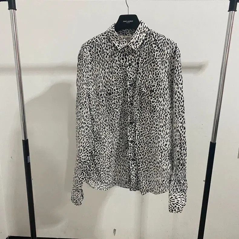 Saint Laurent Paris Saint Laurent Paris 13fw snow leopard print shirt. Size US S / EU 44-46 / 1 - 1 Thumbnail