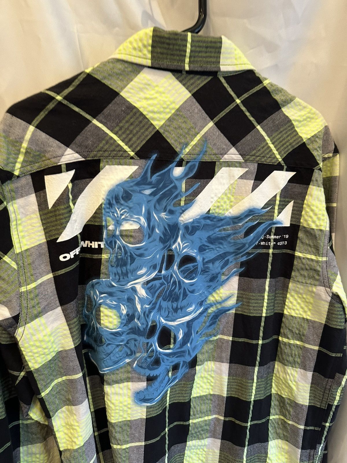 Off-White Off-White Yellow Plaid Zip Up Shirt Size US XL / EU 56 / 4 - 5 Thumbnail