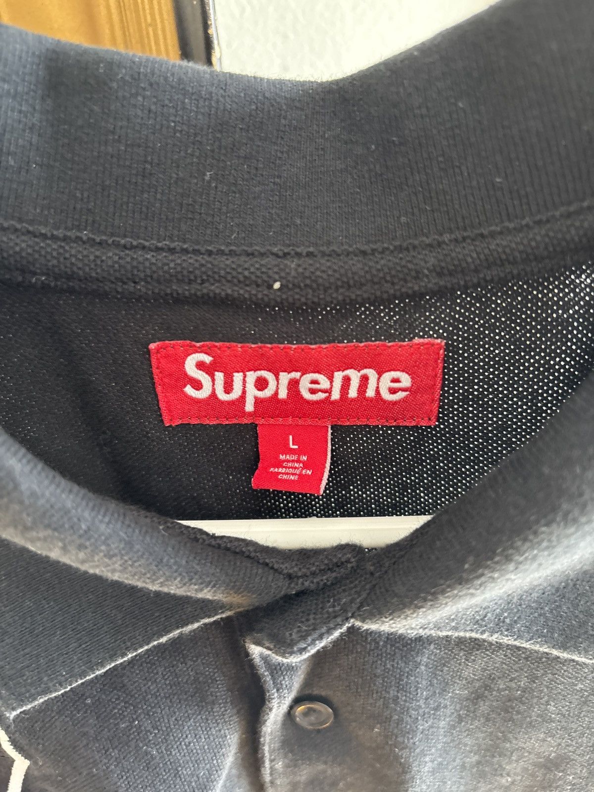 Supreme Cursive Polo \"Black\"　L Buy Supreme Cursive Polo 'Black' - SS25KN91 BLACK | GOAT