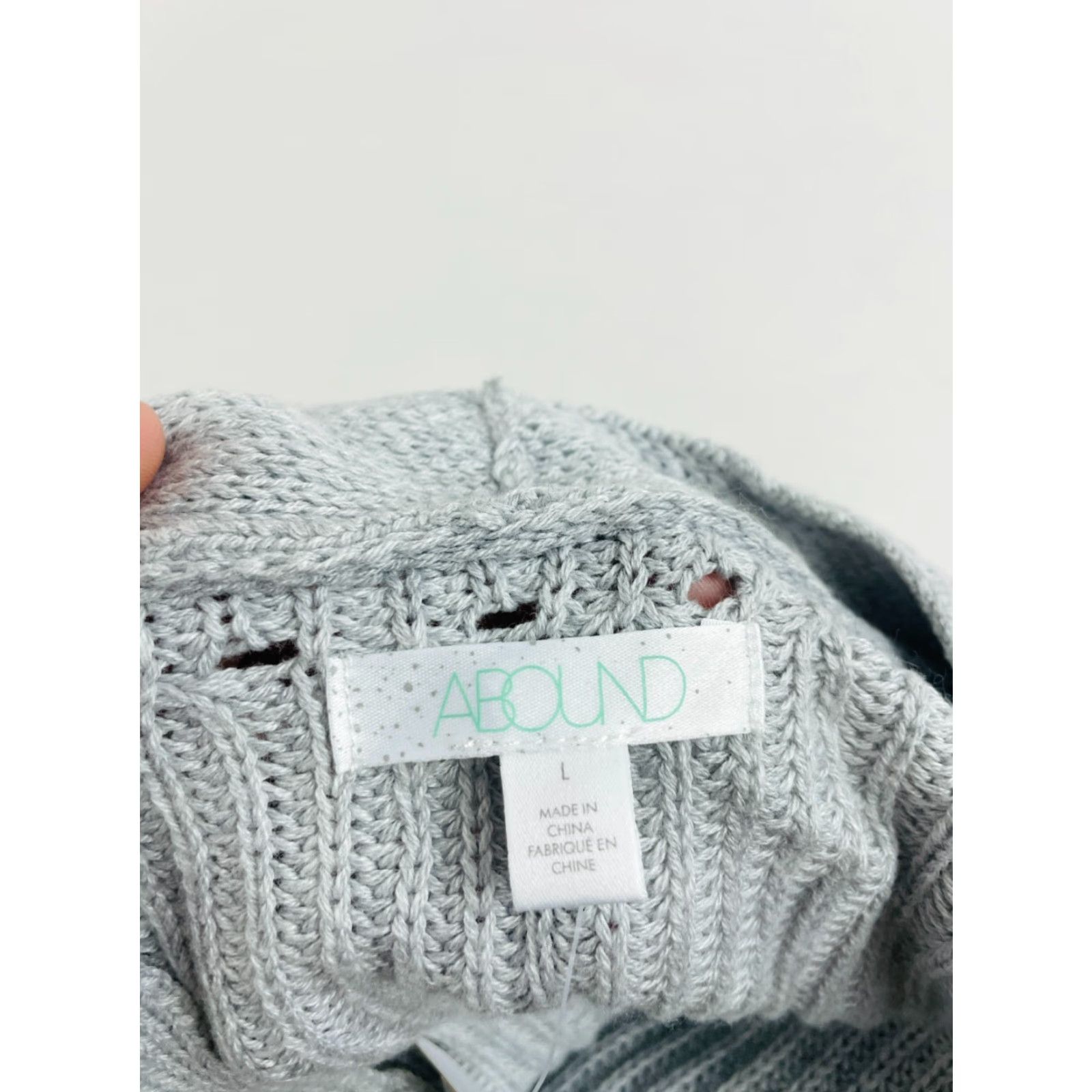 Vintage ABOUND Sweater Cardigan Women's L Light Gray Open Knitted Long Sleeve NWT Size L / US 10 / IT 46 - 6 Thumbnail