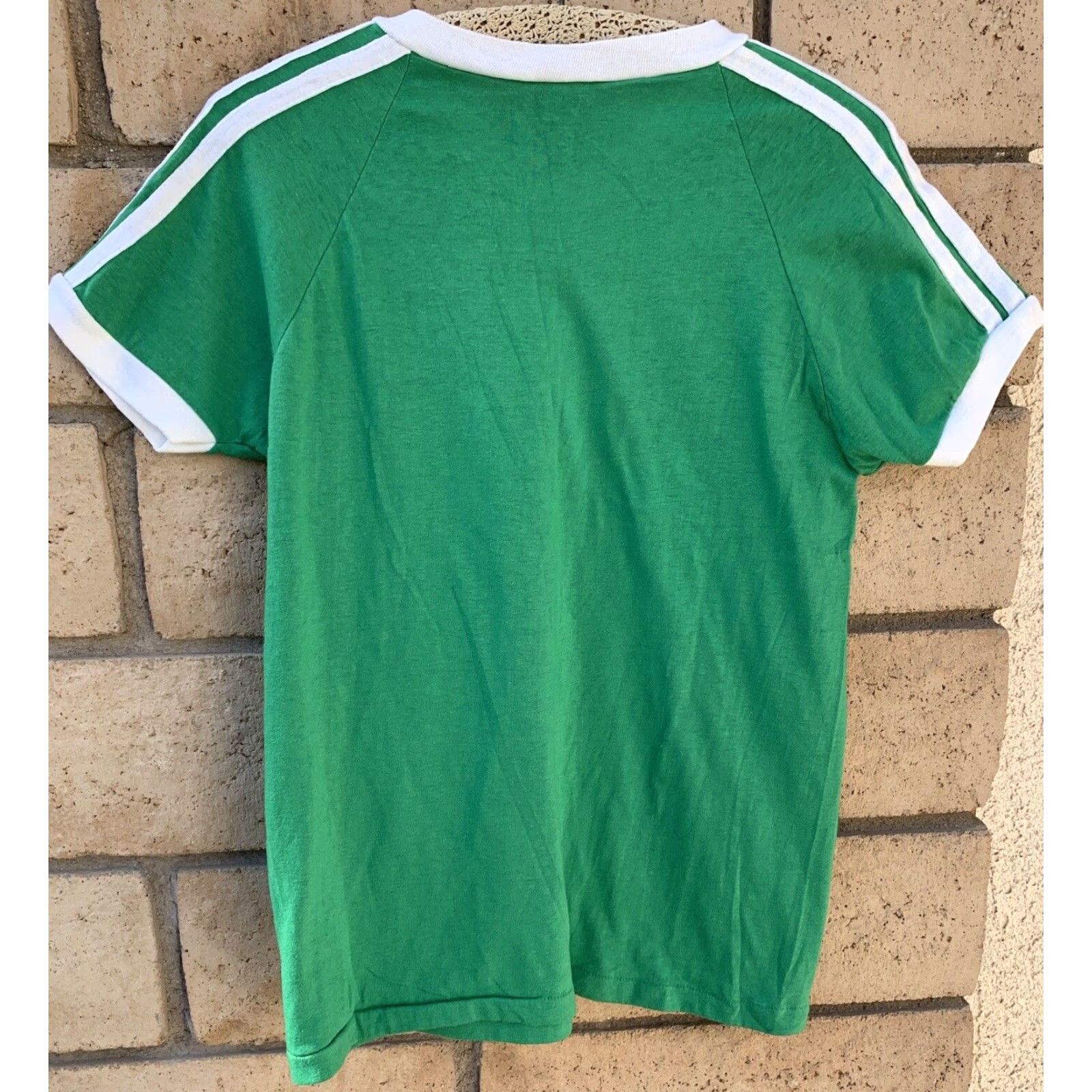 Vintage VINTAGE Wrights T Shirt Short Sleeve V Neck Ringer Tee Made In USA Size M Green Casual Mens Vintage 50% cotton 50% polyester) Size US M / EU 48-50 / 2 - 5 Thumbnail