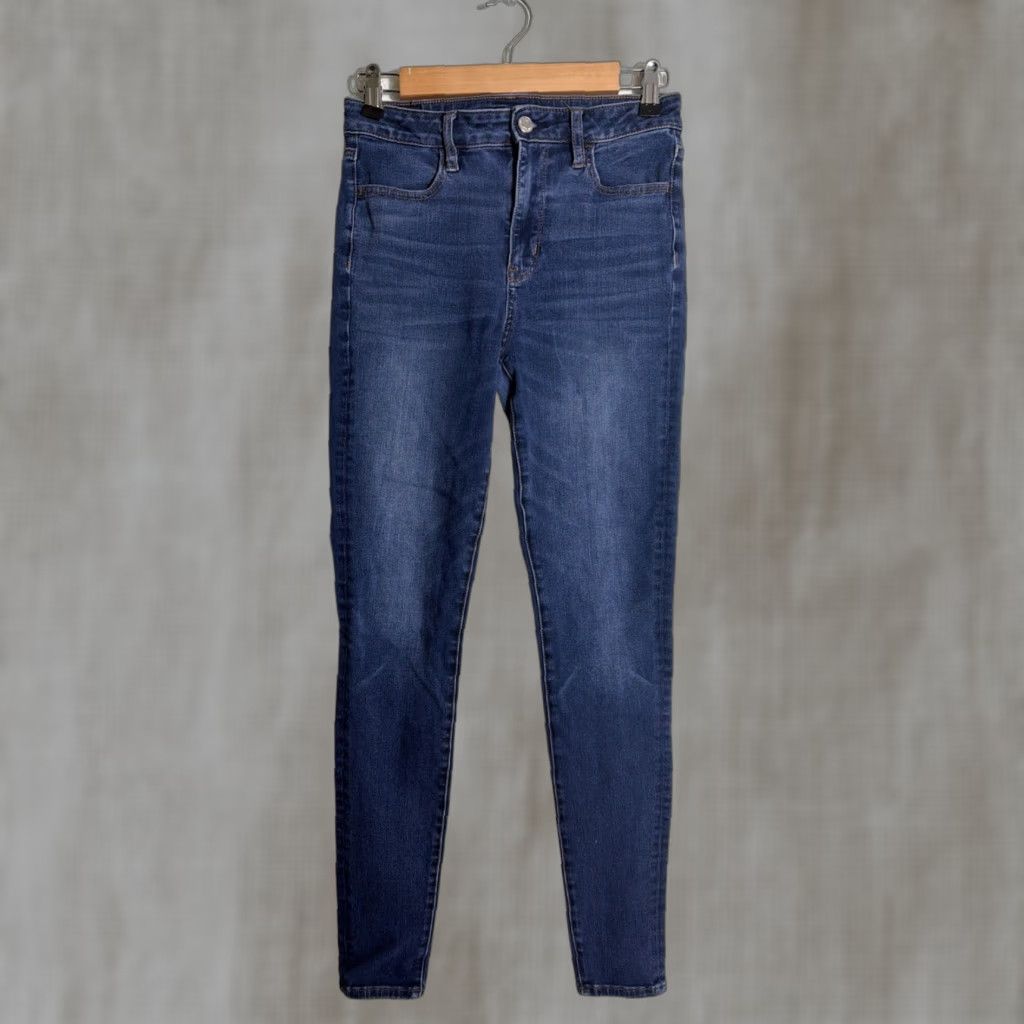 American Eagle Outfitters VINTAGE American Eagle Jegging Jeans Dark Wash Super Hi Rise Stretch 28x30 Womens Size 4 Blue Size 27" / US 4 / IT 40 - 1 Thumbnail