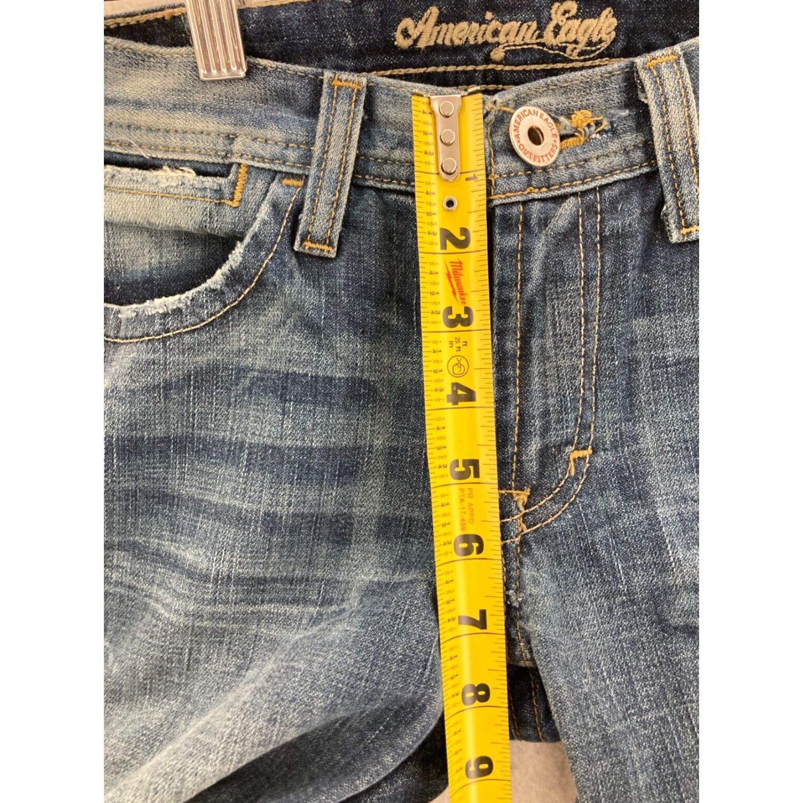 American Eagle Outfitters American Eagle Women’s Jeans Size 2 Blue Light Wash Bootcut Low Rise Hipster Cotton Denim Size 26" / US 2 / IT 38 - 4 Thumbnail