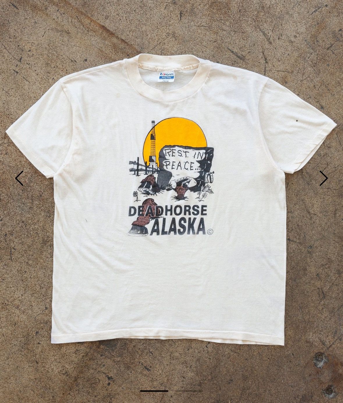 Unsound Rags × Vintage Vintage SINGLE STITCHED "DEAD HORSE ALASKA" TEE - 1980S Size US L / EU 52-54 / 3 - 1 Thumbnail