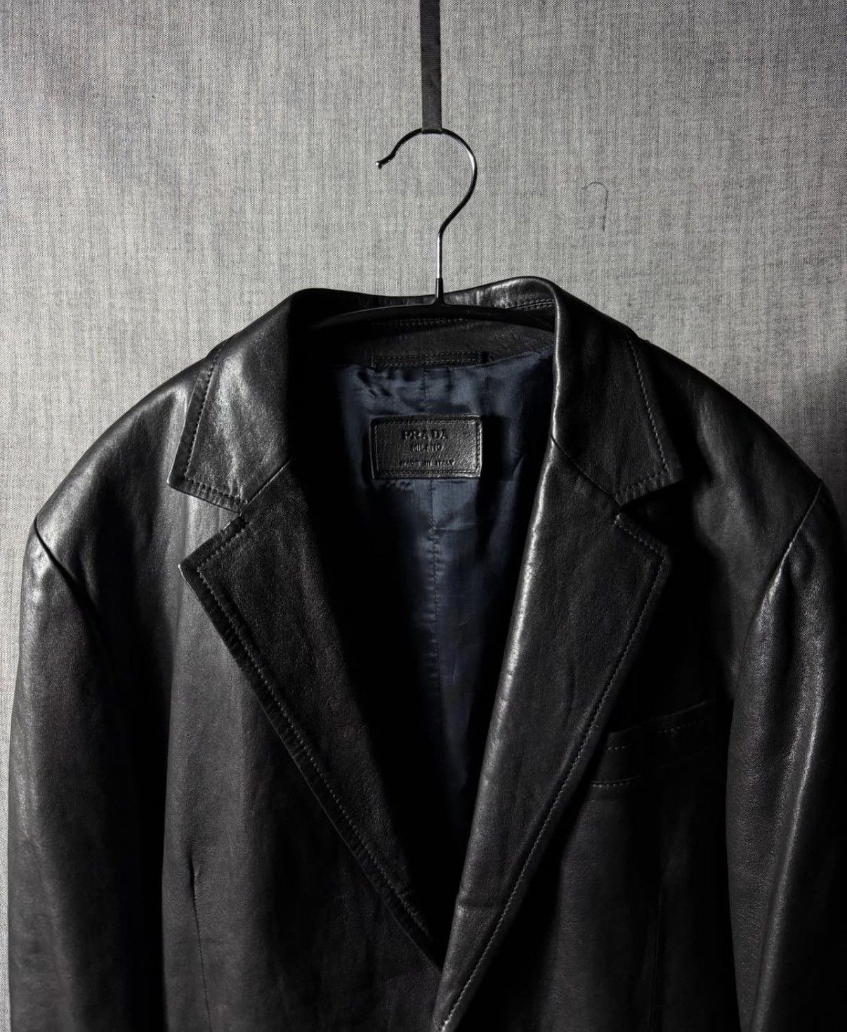 Prada PRADA LEATHER BLAZER JACKET Size US M / EU 48-50 / 2 - 3 Thumbnail