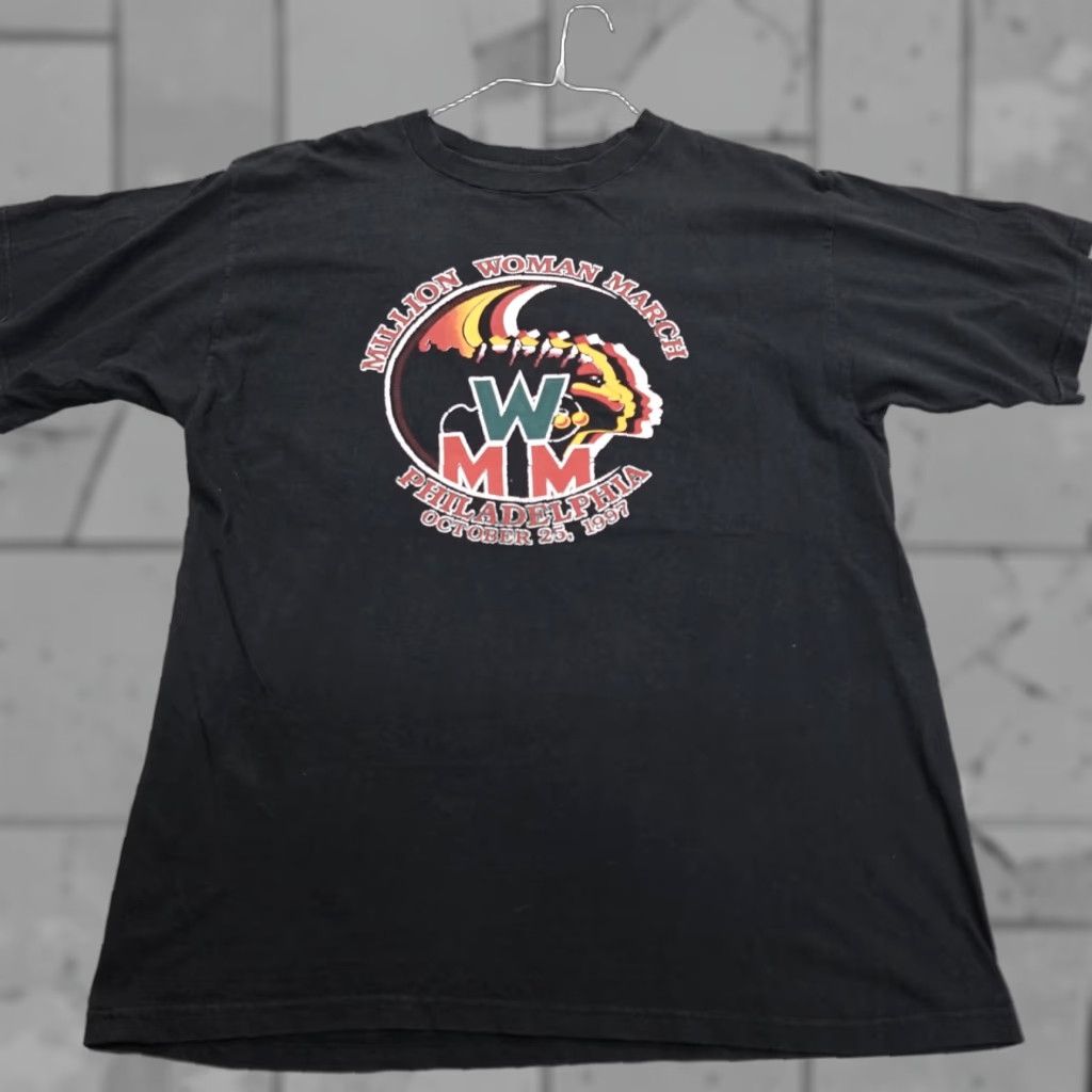 Vintage VINTAGE American Vintage T-Shirt XXL Black 1997 Philadelphia Hip Hop Embroidered Graphic Men Size US XL / EU 56 / 4 - 1 Thumbnail