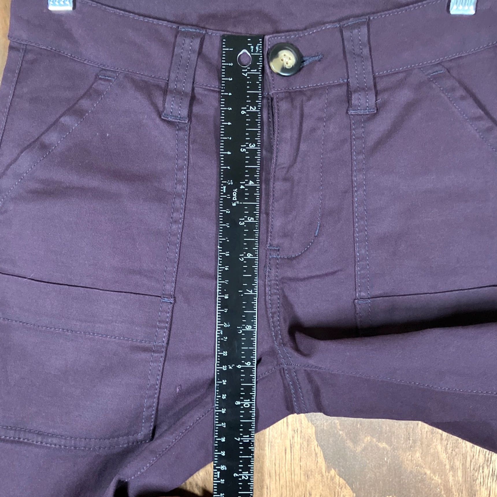 Vintage CAbi The Carpenter Cargo Utility Pants Women 2 Plum Ankle Mid Rise Cotton Spandex Lyocell Solid Size 26" / US 2 / IT 38 - 7 Thumbnail