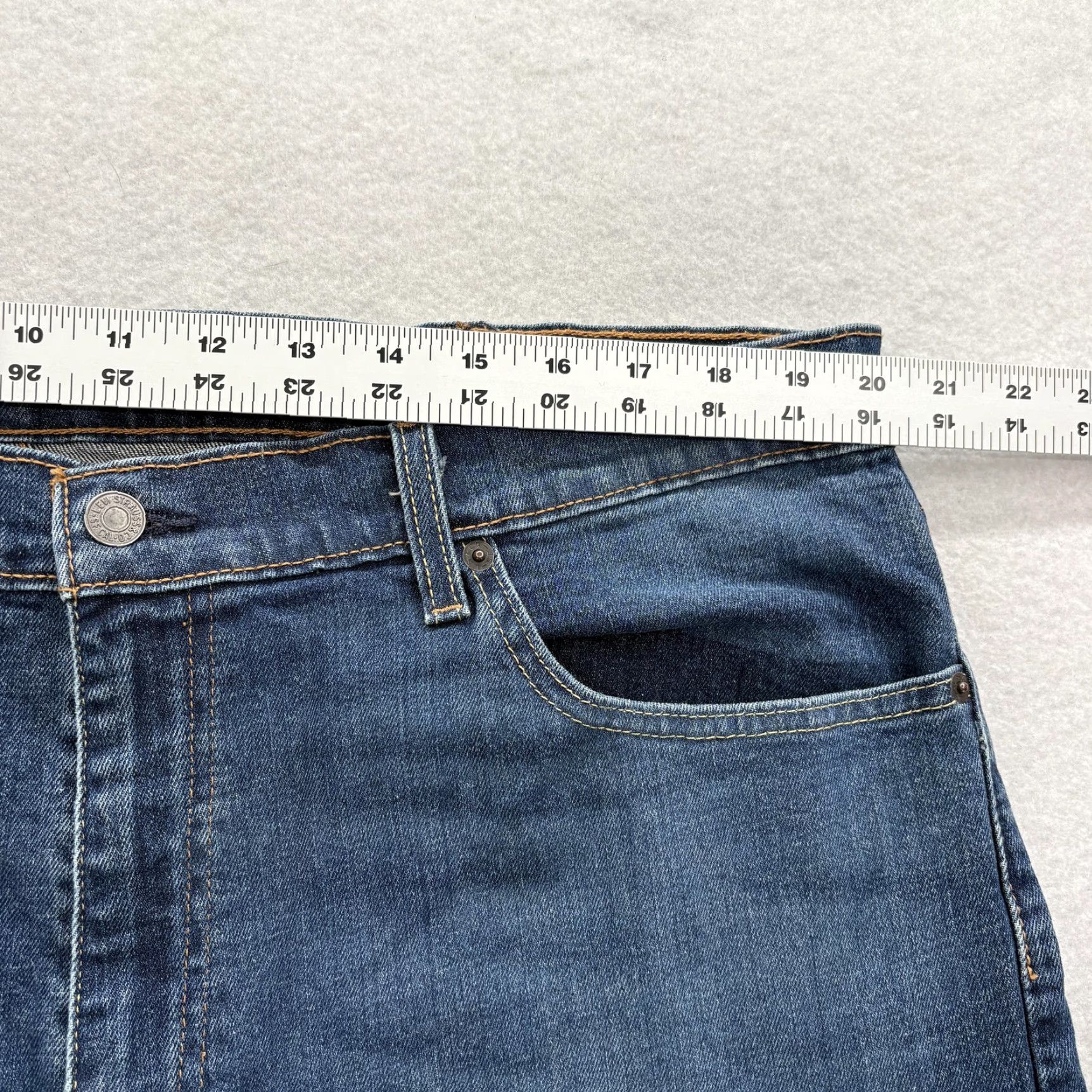 Levi's Levis 505 Jeans Mens 40x30 Blue Medium Wash Regular Straight Stretch Denim Pants Size US 40 / EU 56 - 7 Thumbnail