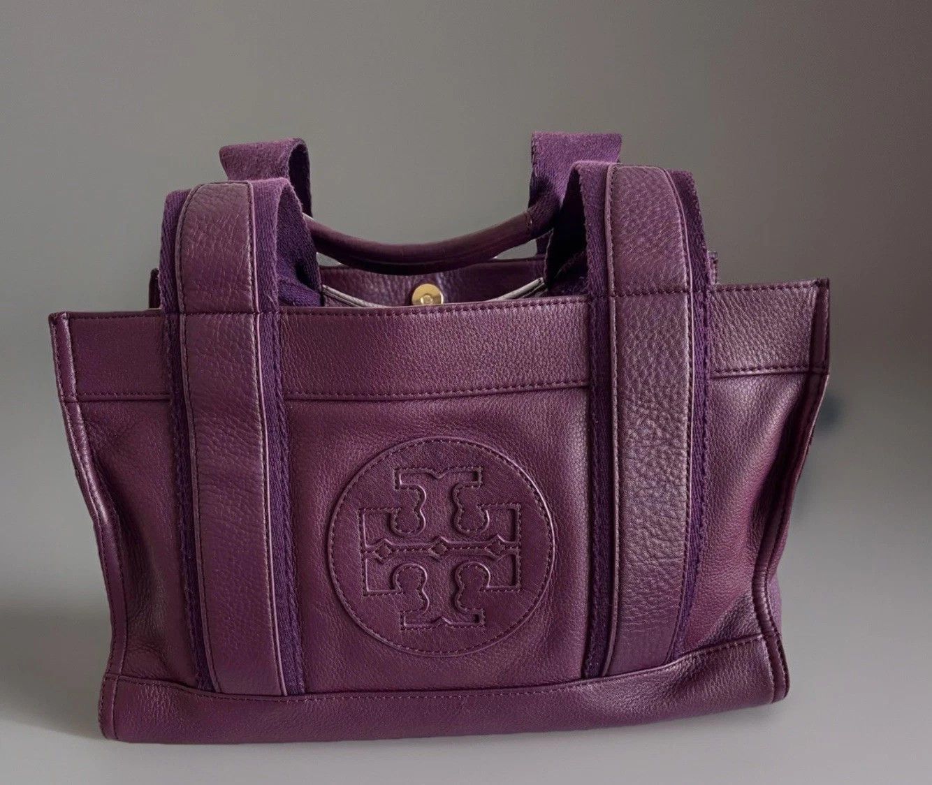 Tory Burch Tory Burch "True Violet" Mini Leather Tote Size ONE SIZE - 1 Thumbnail
