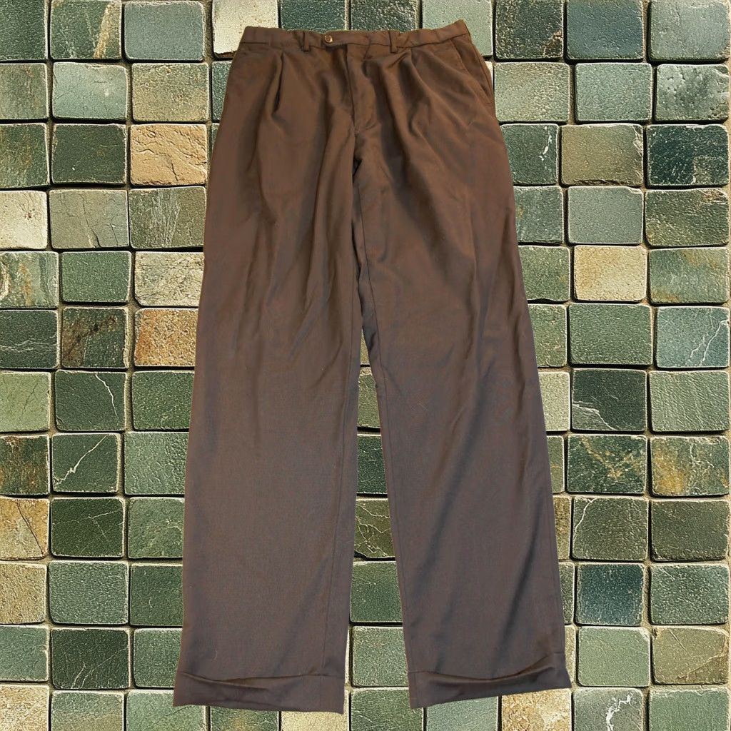 Z Zegna Zegna Pants Mens 37x33 Black Dress Formal Business Pleated Straight Leg Size US 36 / EU 52 - 1 Thumbnail